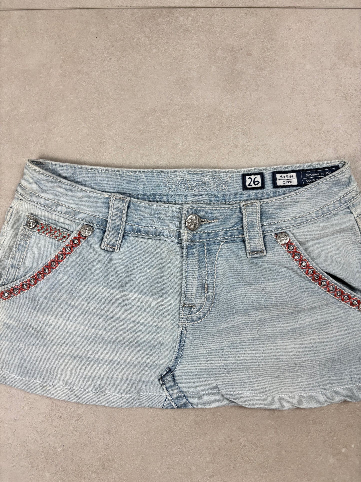 Miss Me Low Waist Mini Skirt Hellblau · W26