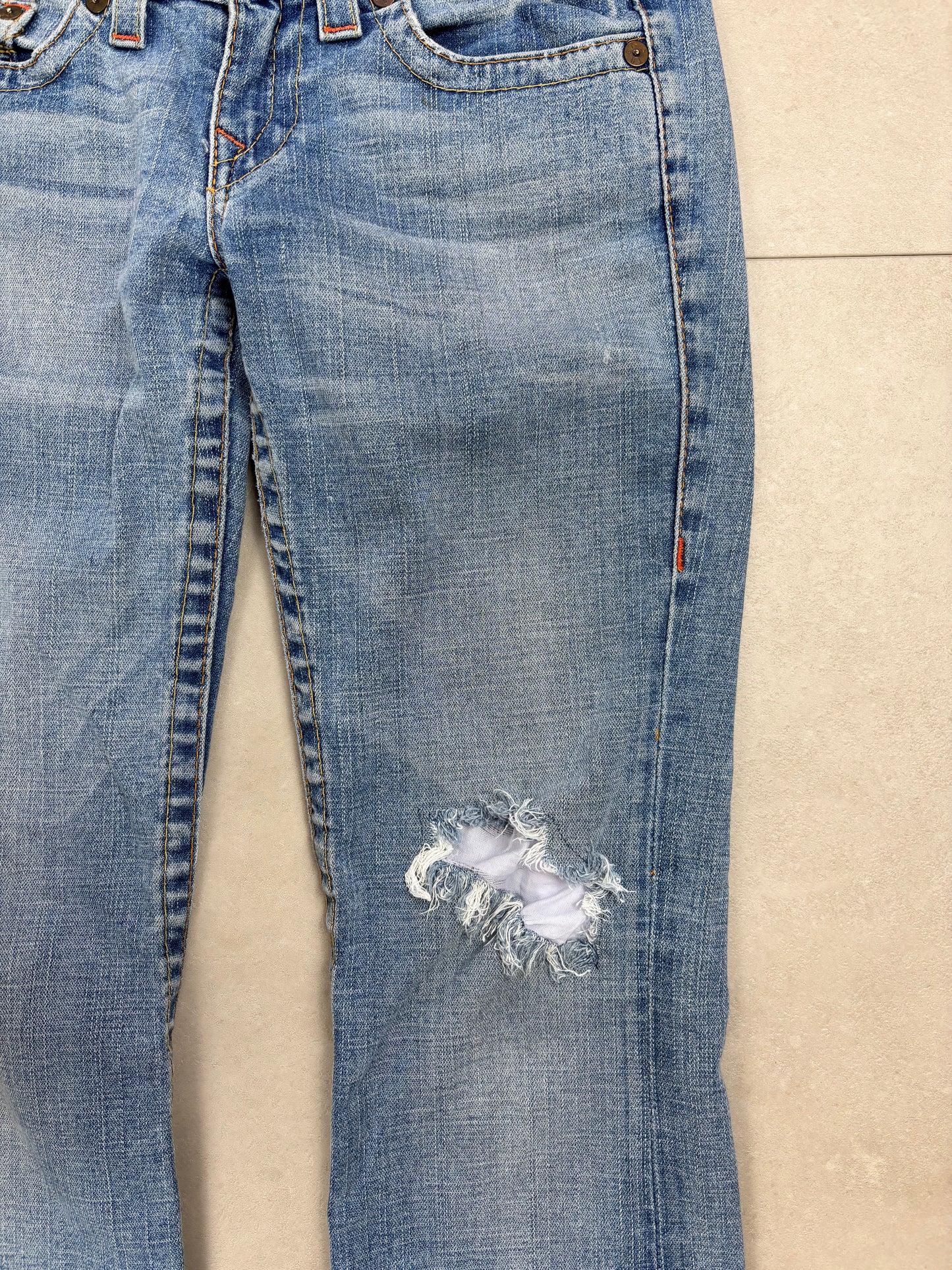True Religion Low Waist Flare Bootcut Jeans Blau · W28