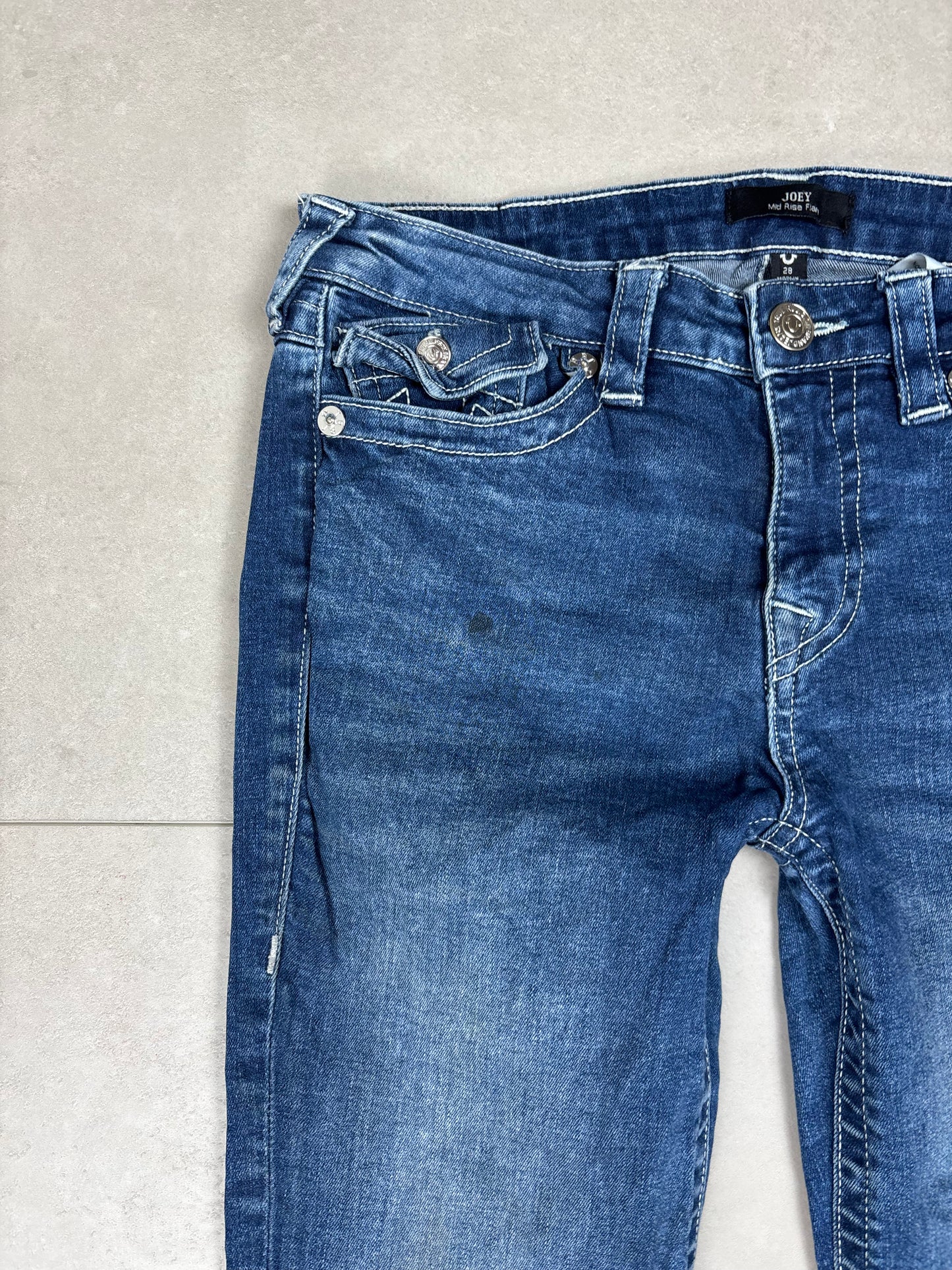 True Religion Mid Waist Flare Bootcut Jeans Blau/Dunkelblau · W28