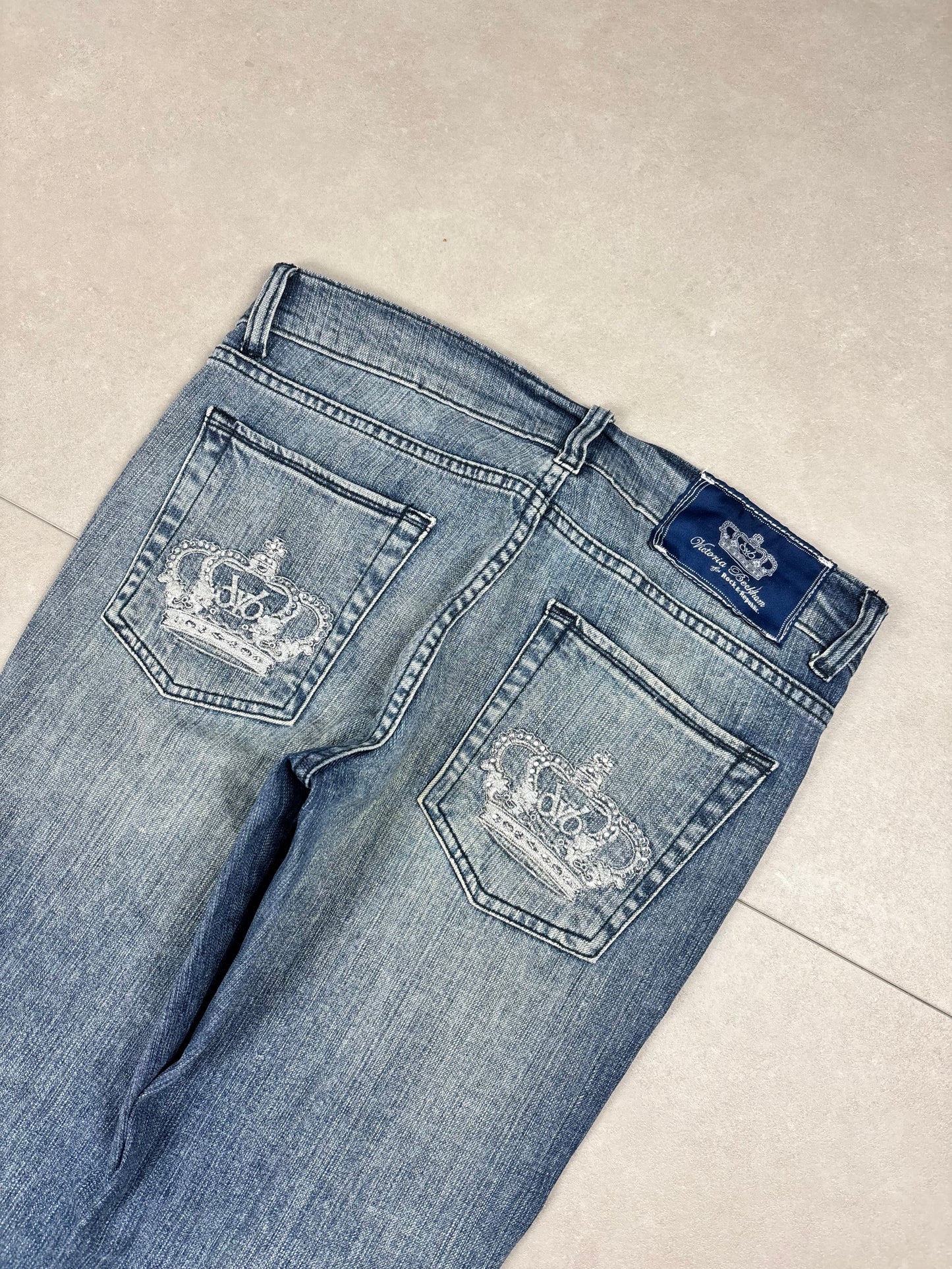 Victoria Beckham Low Waist Straight-Leg Bootcut Jeans Blau · W30