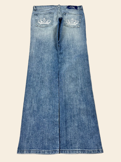 Victoria Beckham Low Waist Straight-Leg Bootcut Jeans Blau · W30