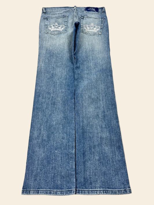 Victoria Beckham Low Waist Straight-Leg Bootcut Jeans Blau · W30