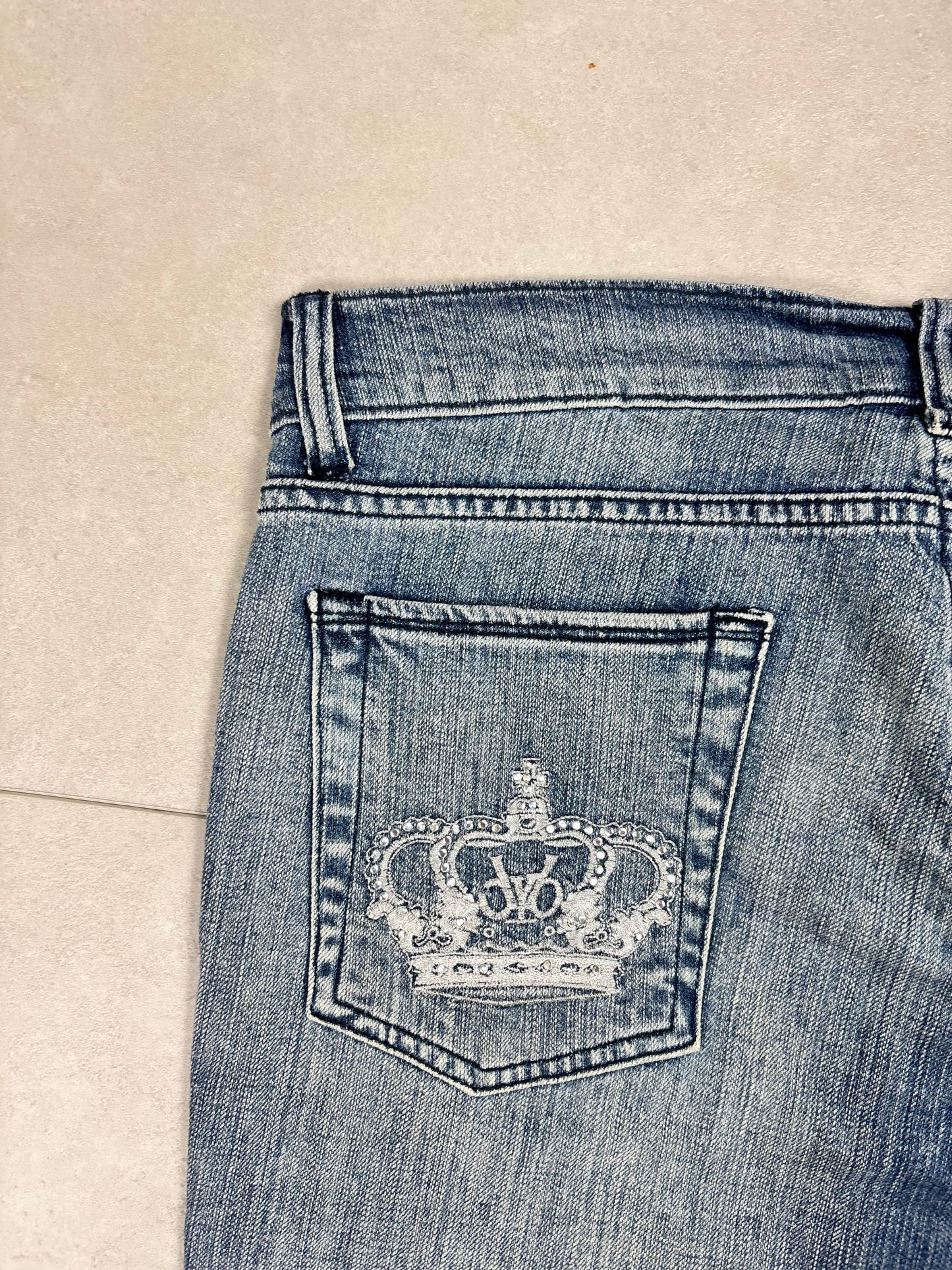 Victoria Beckham Low Waist Straight-Leg Bootcut Jeans Blau · W30
