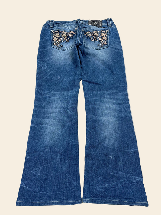 Miss Me Low-Mid Waist Bootcut Flared Jeans · M