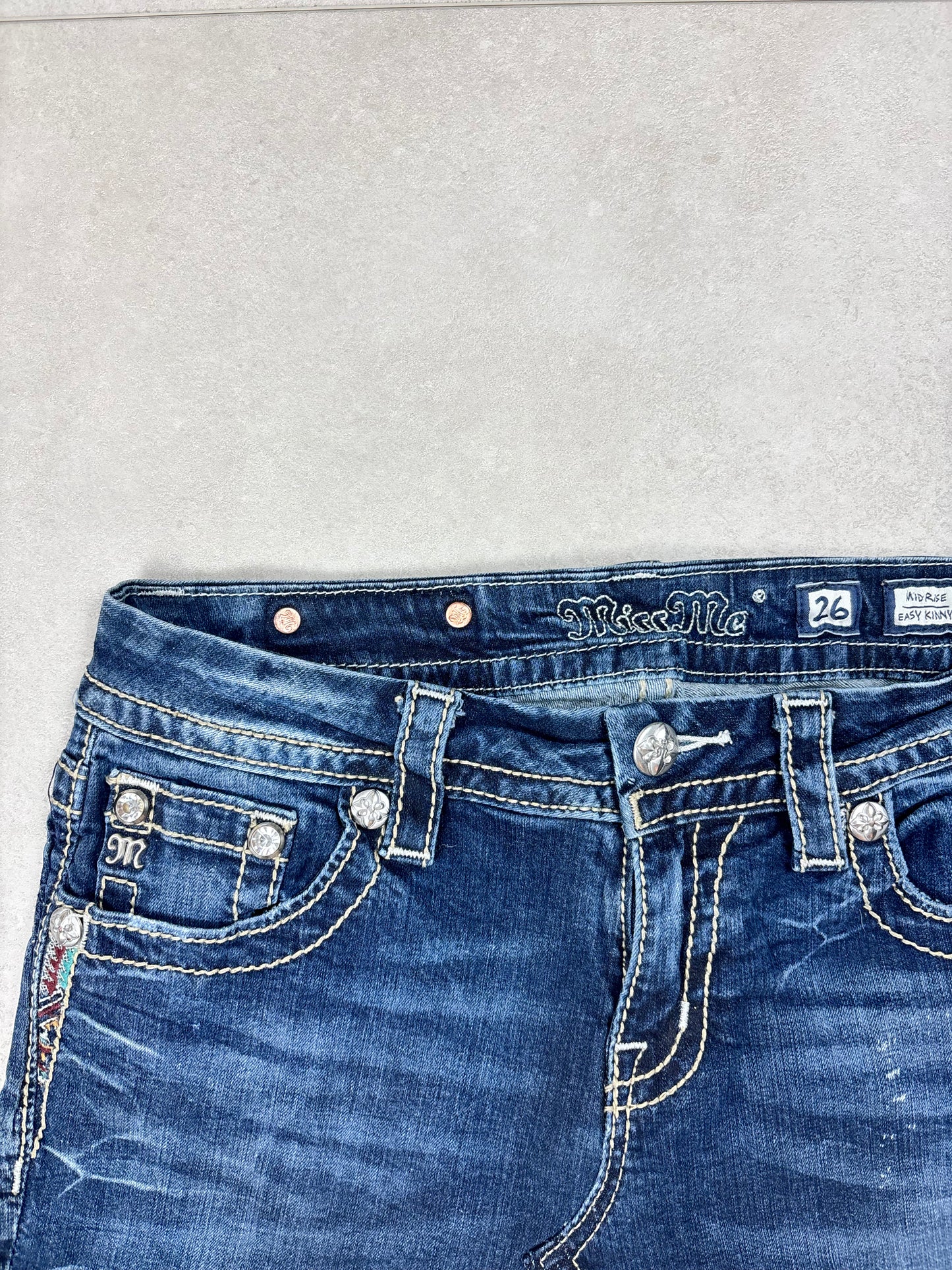 Miss Me Wings Denim Mini Skirt · W26