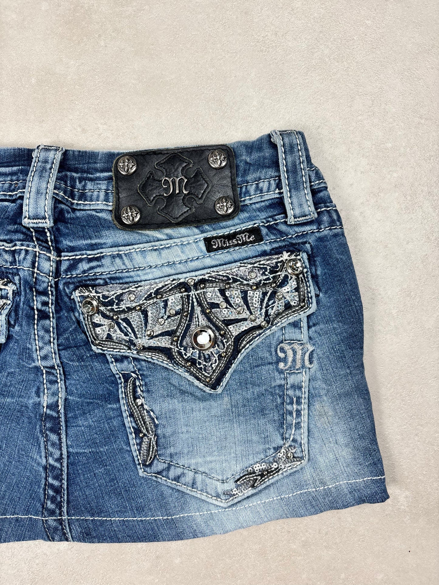 Miss Me Denim Mini Skirt · W28
