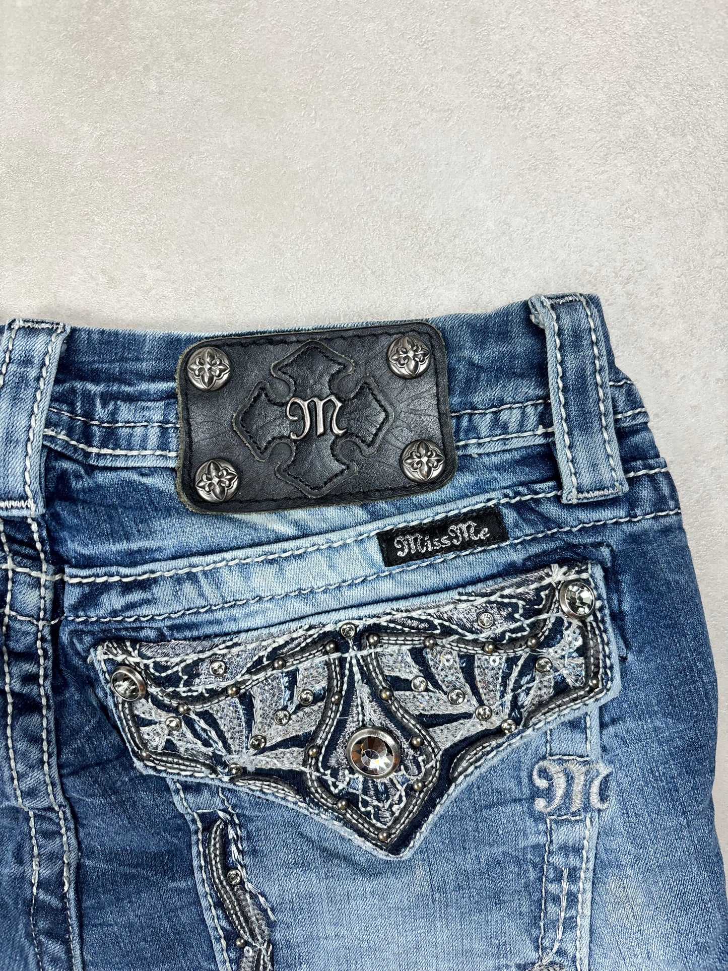Miss Me Denim Mini Skirt · W28