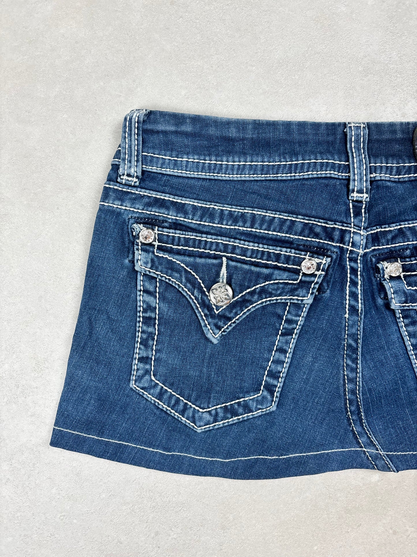 Miss Me Low Waist Mini Skirt Navy · W25