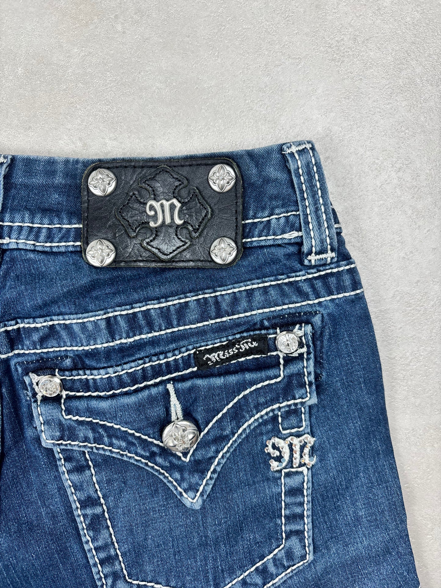 Miss Me Low Waist Mini Skirt Navy · W25
