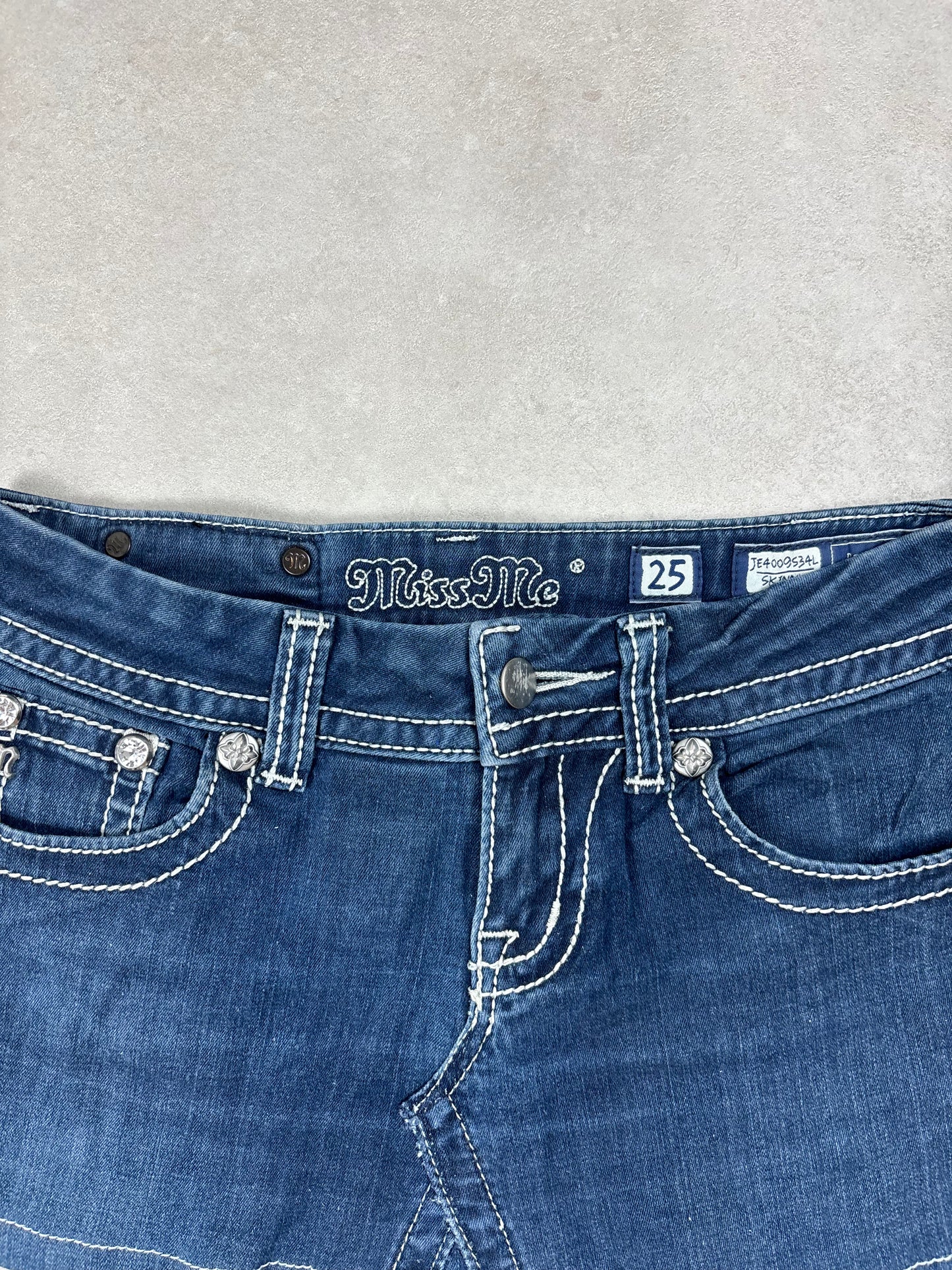 Miss Me Low Waist Mini Skirt Navy · W25