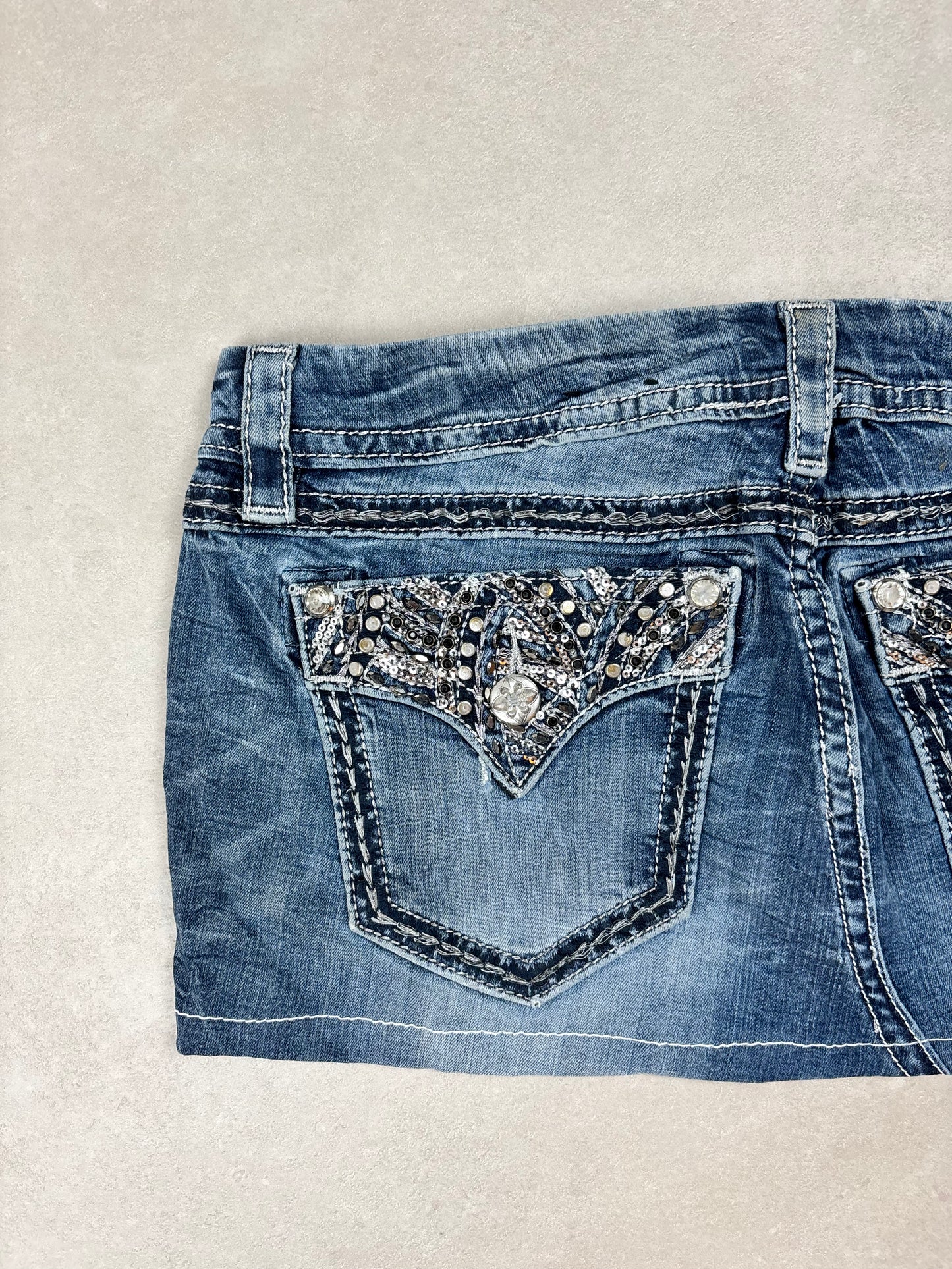 Miss Me Denim Mini Skirt · W31