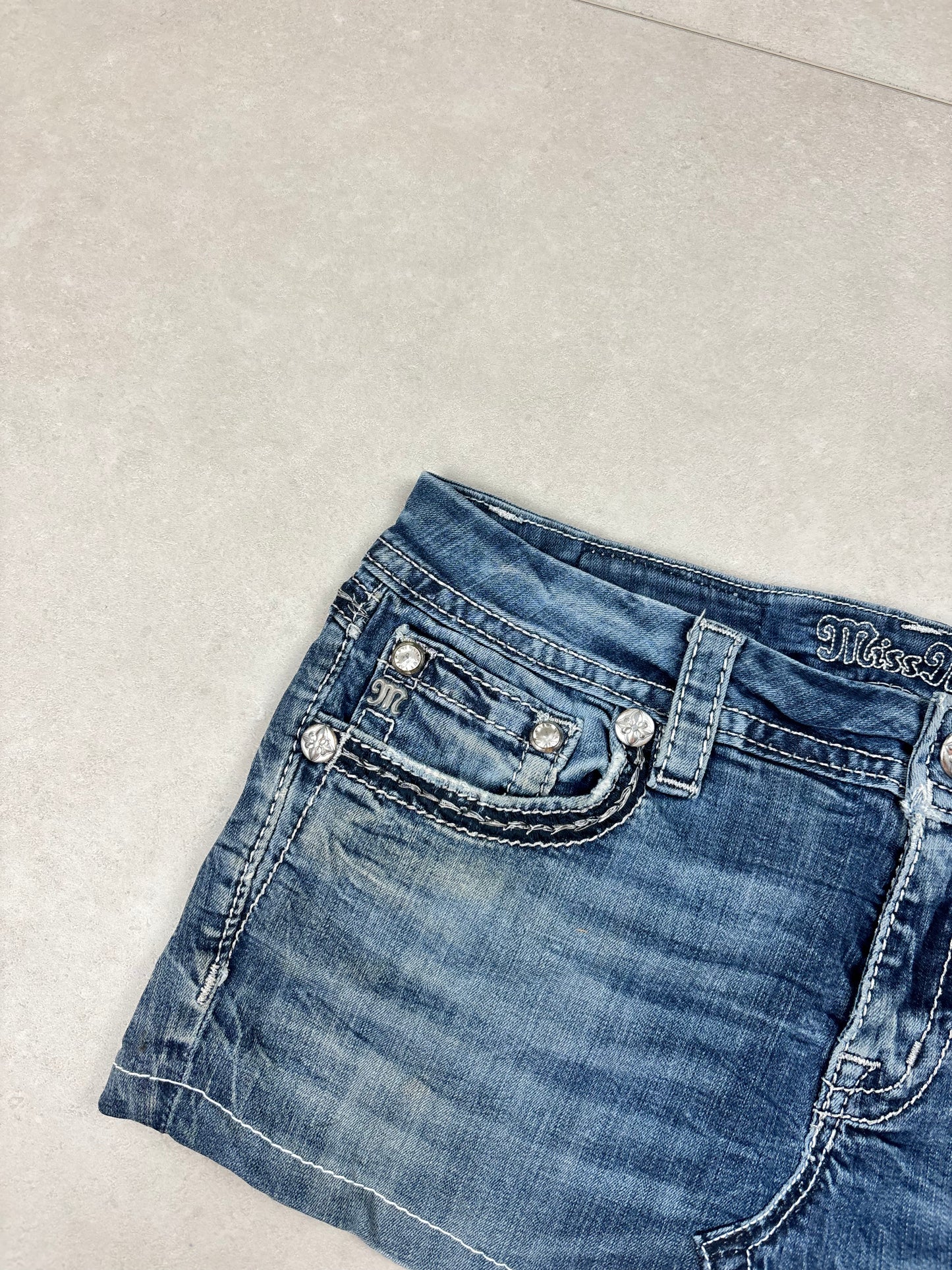 Miss Me Denim Mini Skirt · W31