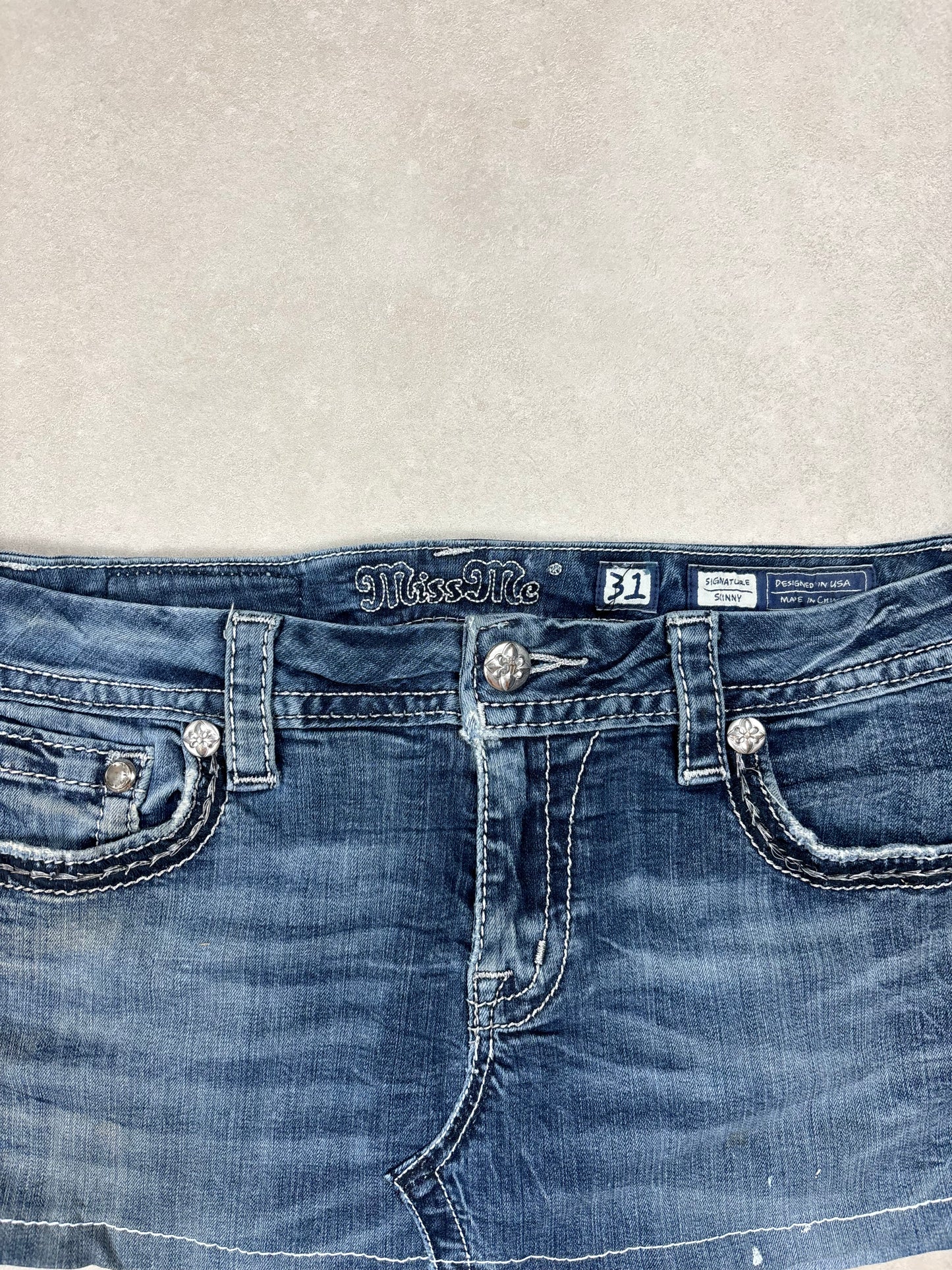 Miss Me Denim Mini Skirt · W31