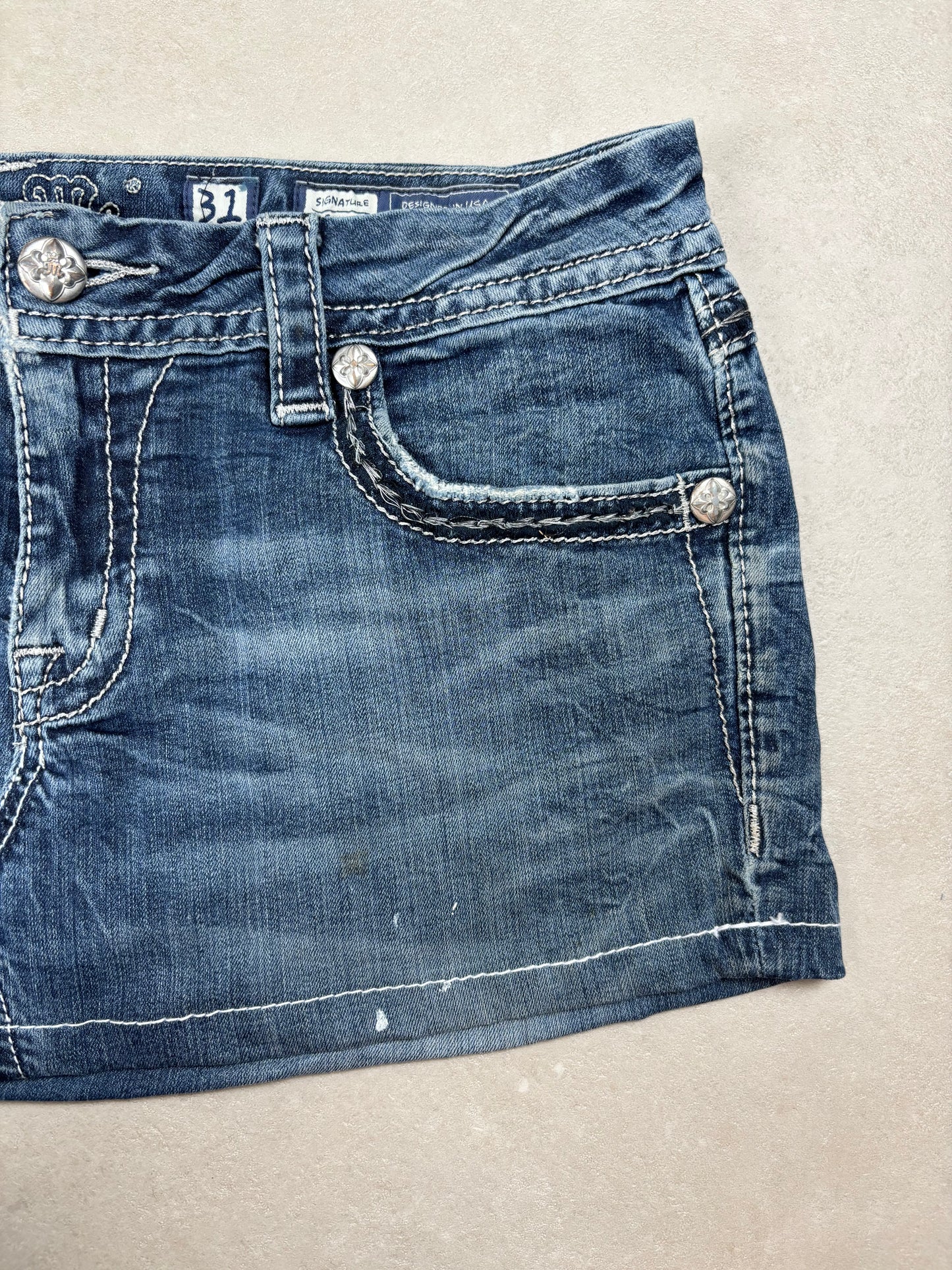 Miss Me Denim Mini Skirt · W31