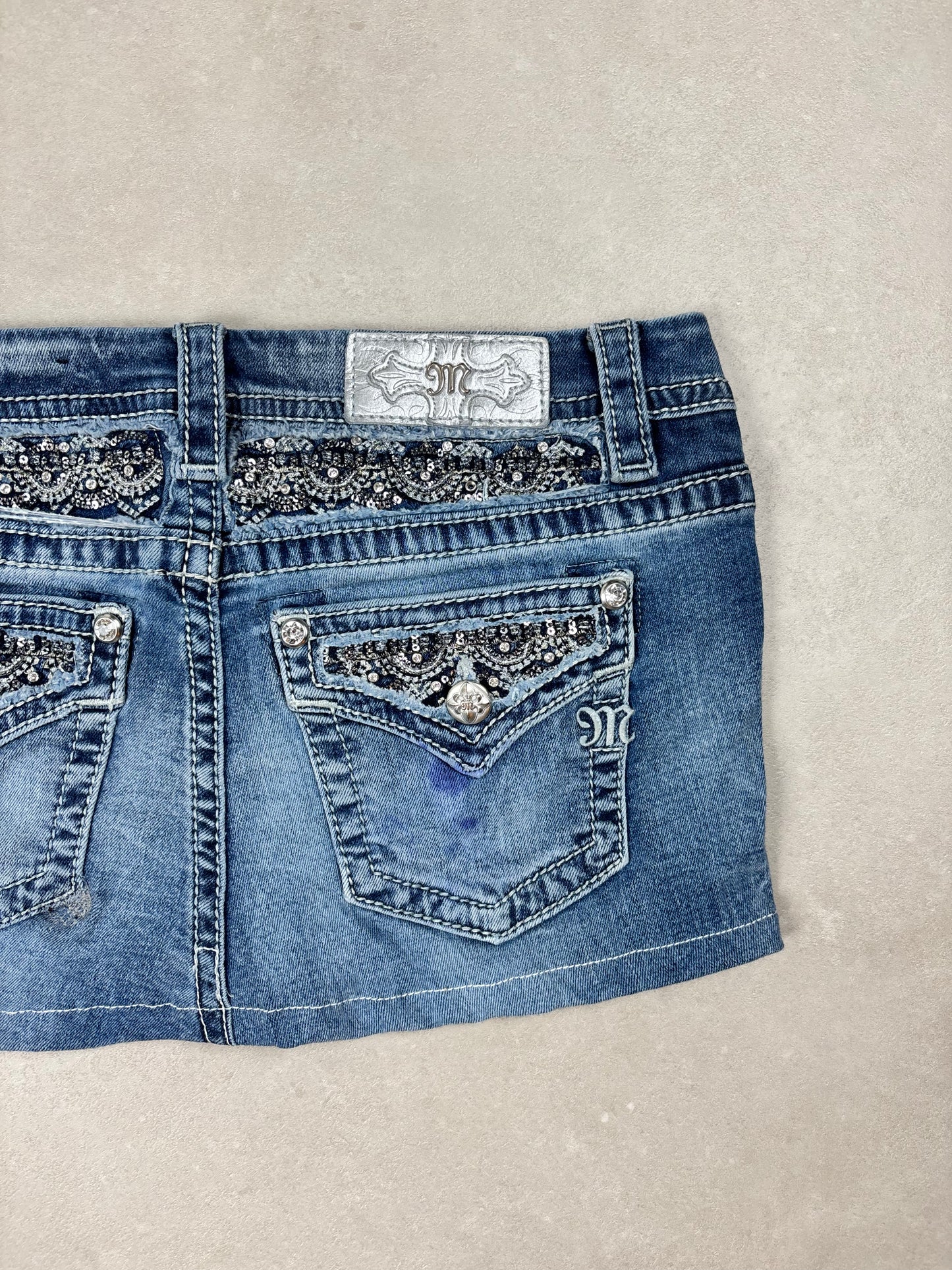 Miss Me Denim Mini Skirt · W30