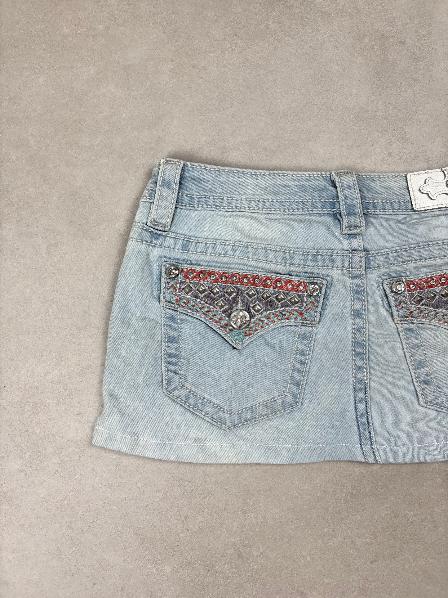 Miss Me Low Waist Mini Skirt Hellblau · W26