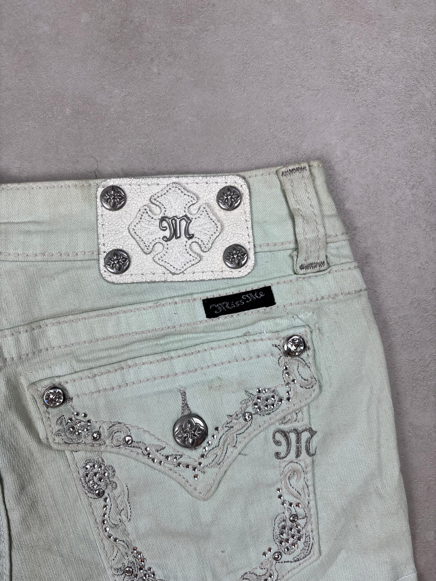 Miss Me Low Waist Mini Skirt Mint · W27