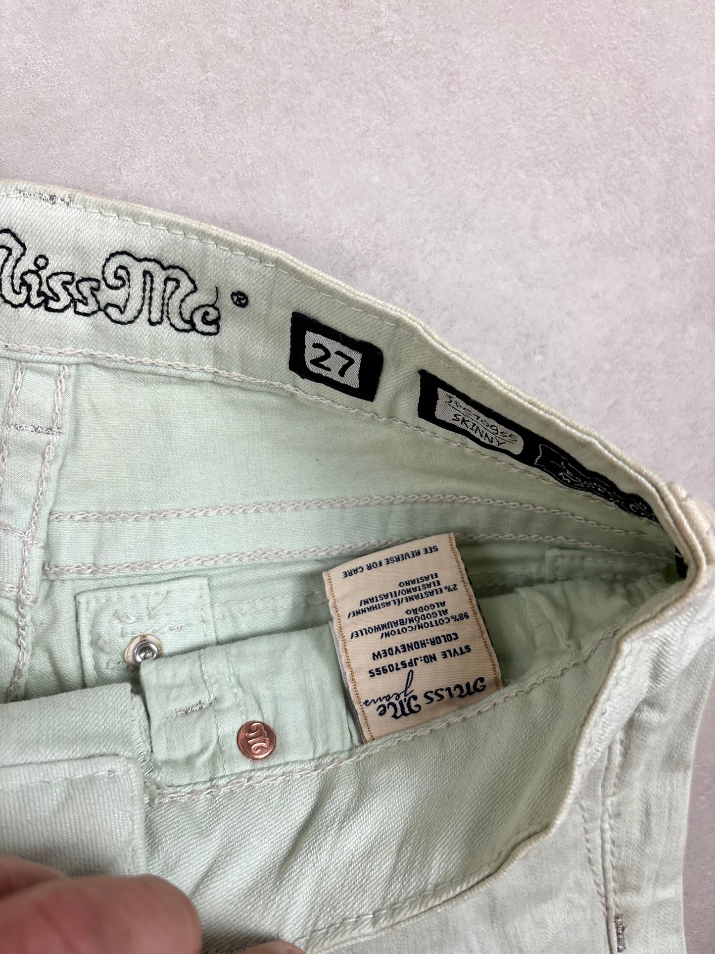 Miss Me Low Waist Mini Skirt Mint · W27