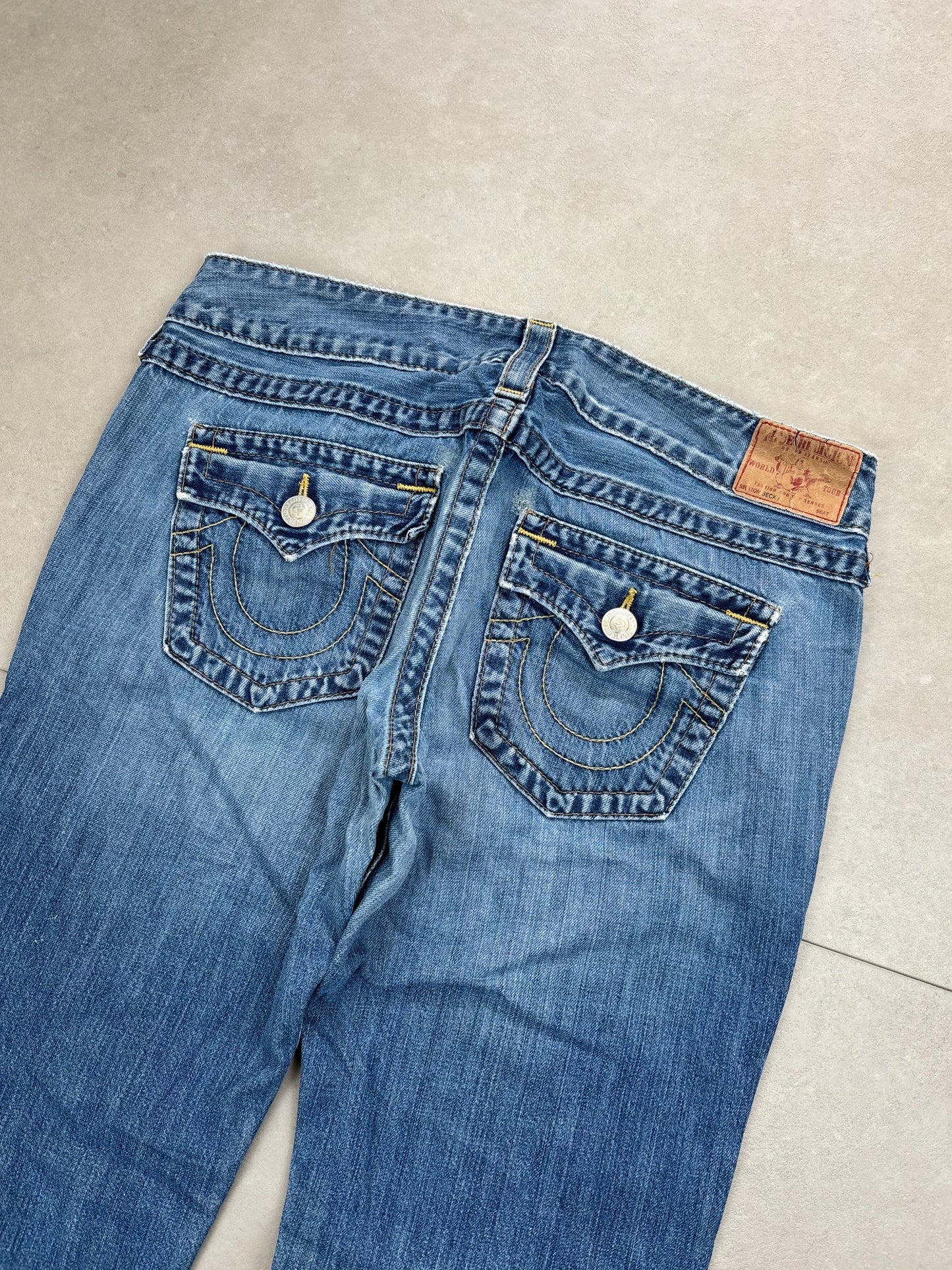 True Religion Low Waist Flare Bootcut Jeans Blau · W31