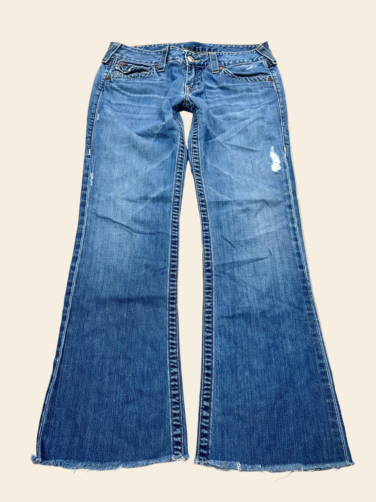 True Religion Low Waist Flare Bootcut Jeans Blau · W31