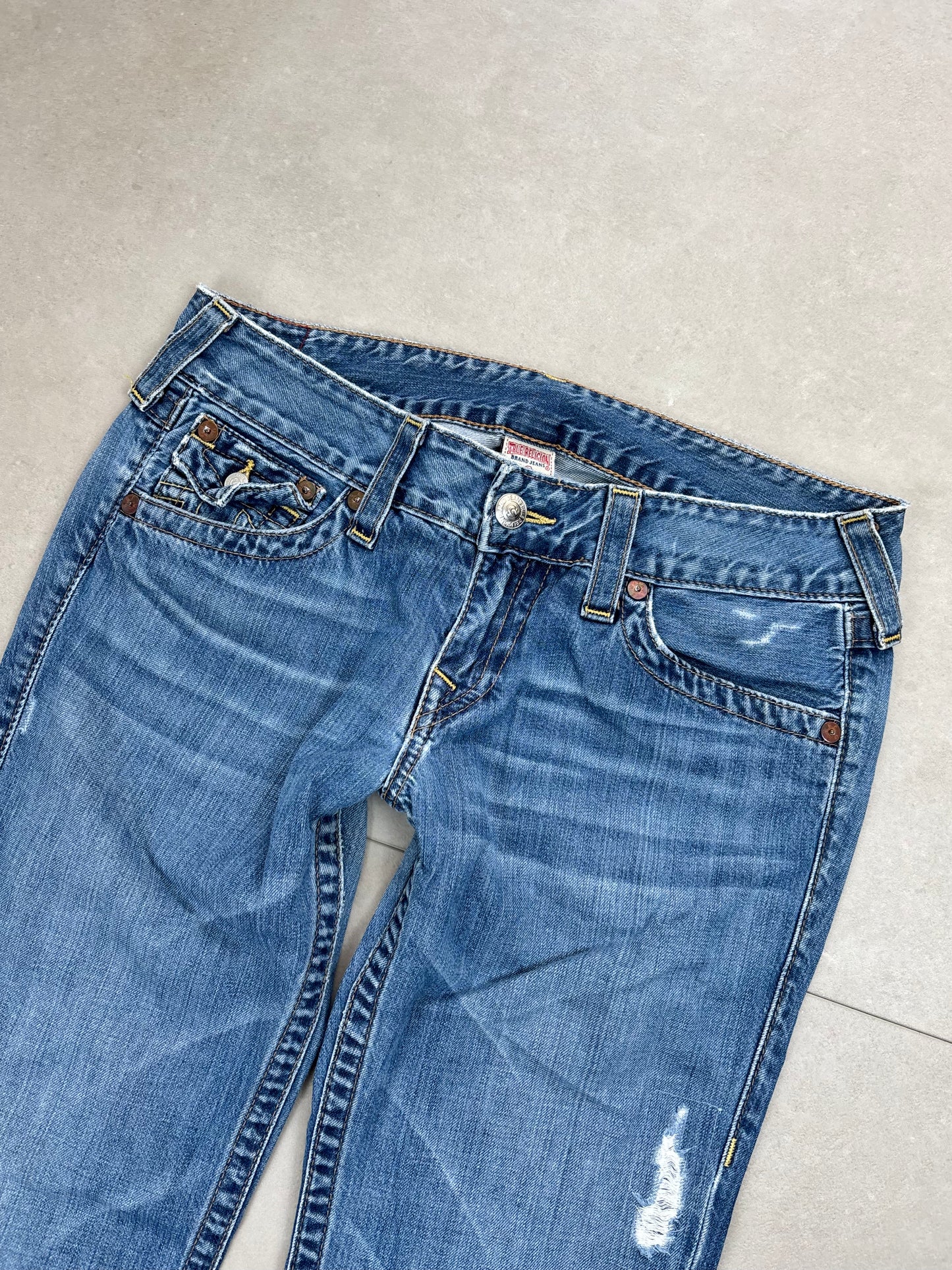 True Religion Low Waist Flare Bootcut Jeans Blau · W31
