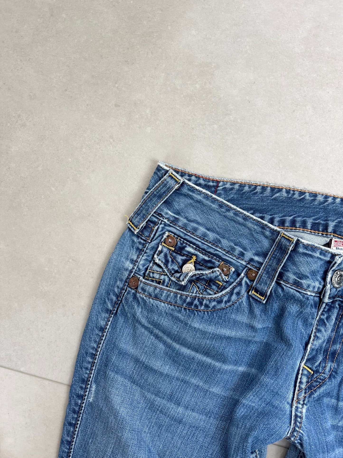 True Religion Low Waist Flare Bootcut Jeans Blau · W31