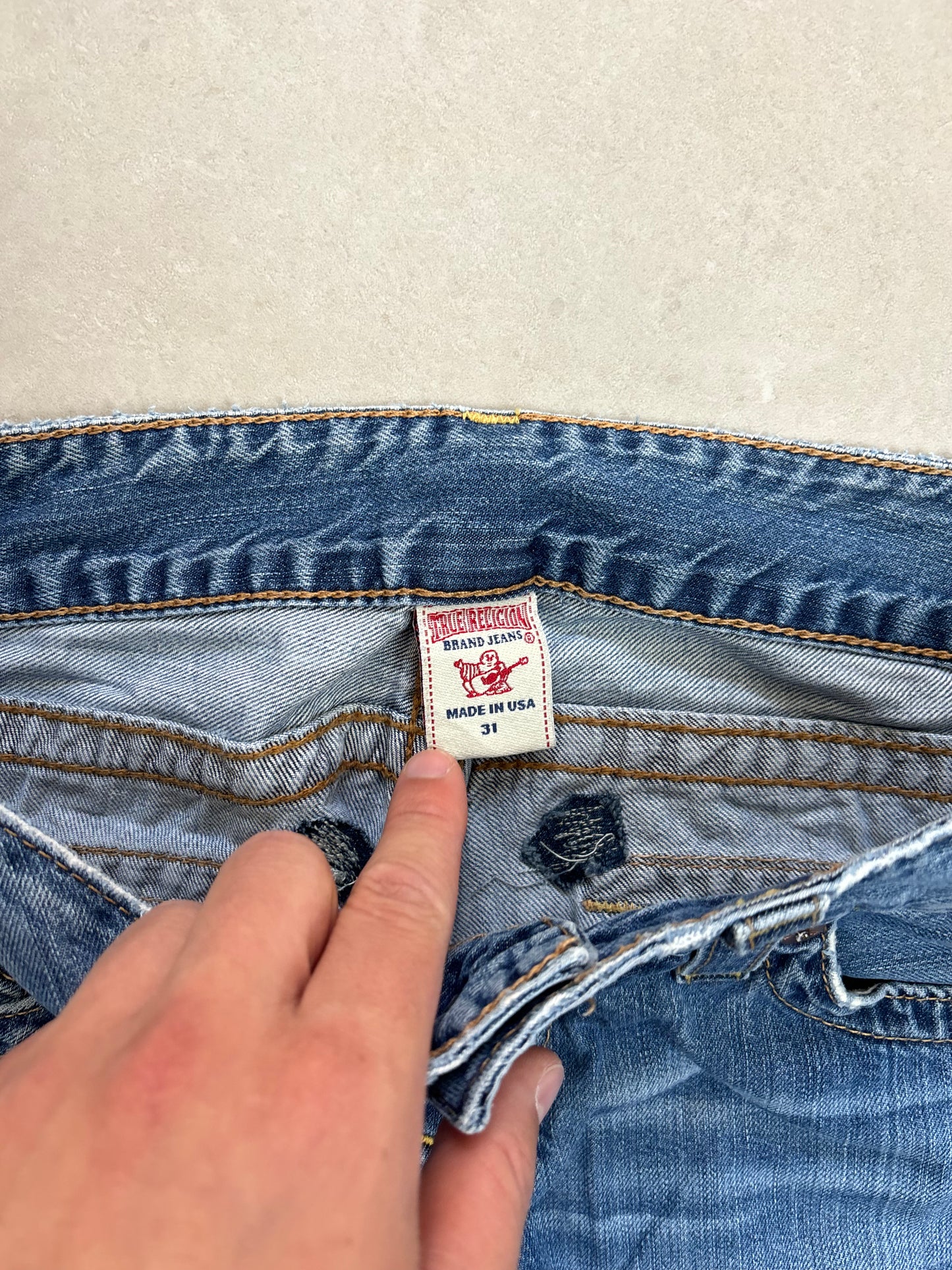 True Religion Low Waist Flare Bootcut Jeans Blau · W31