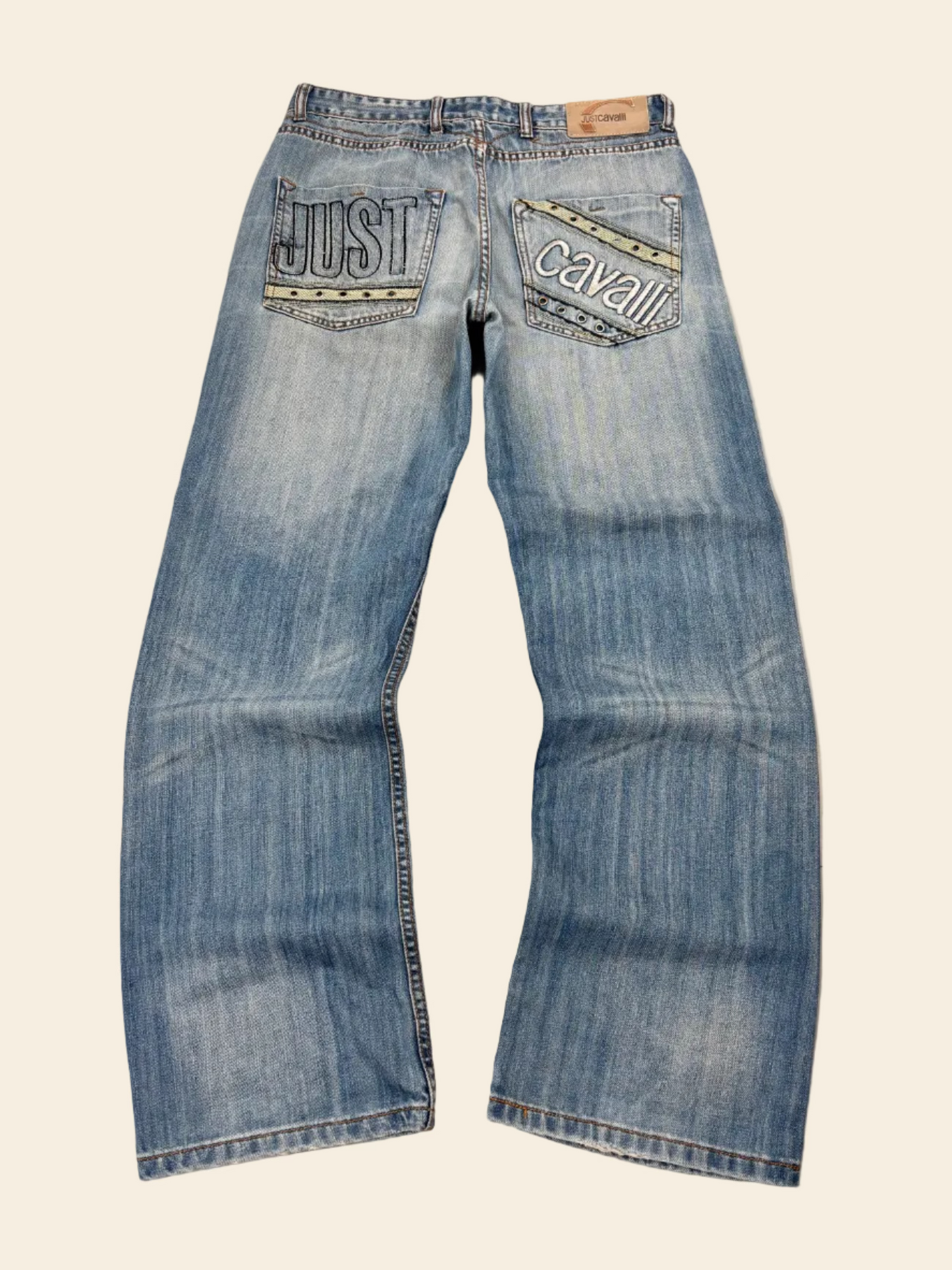Just Cavalli Big Print Straight-Leg Jeans · W32