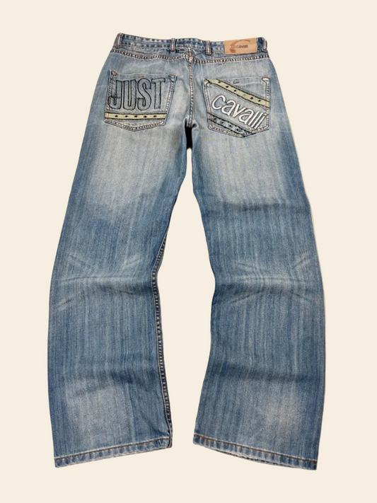 Just Cavalli Big Print Straight-Leg Jeans · W32