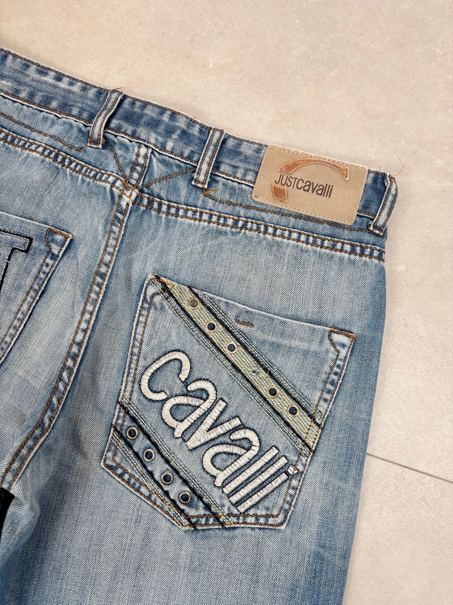 Just Cavalli Big Print Straight-Leg Jeans · W32