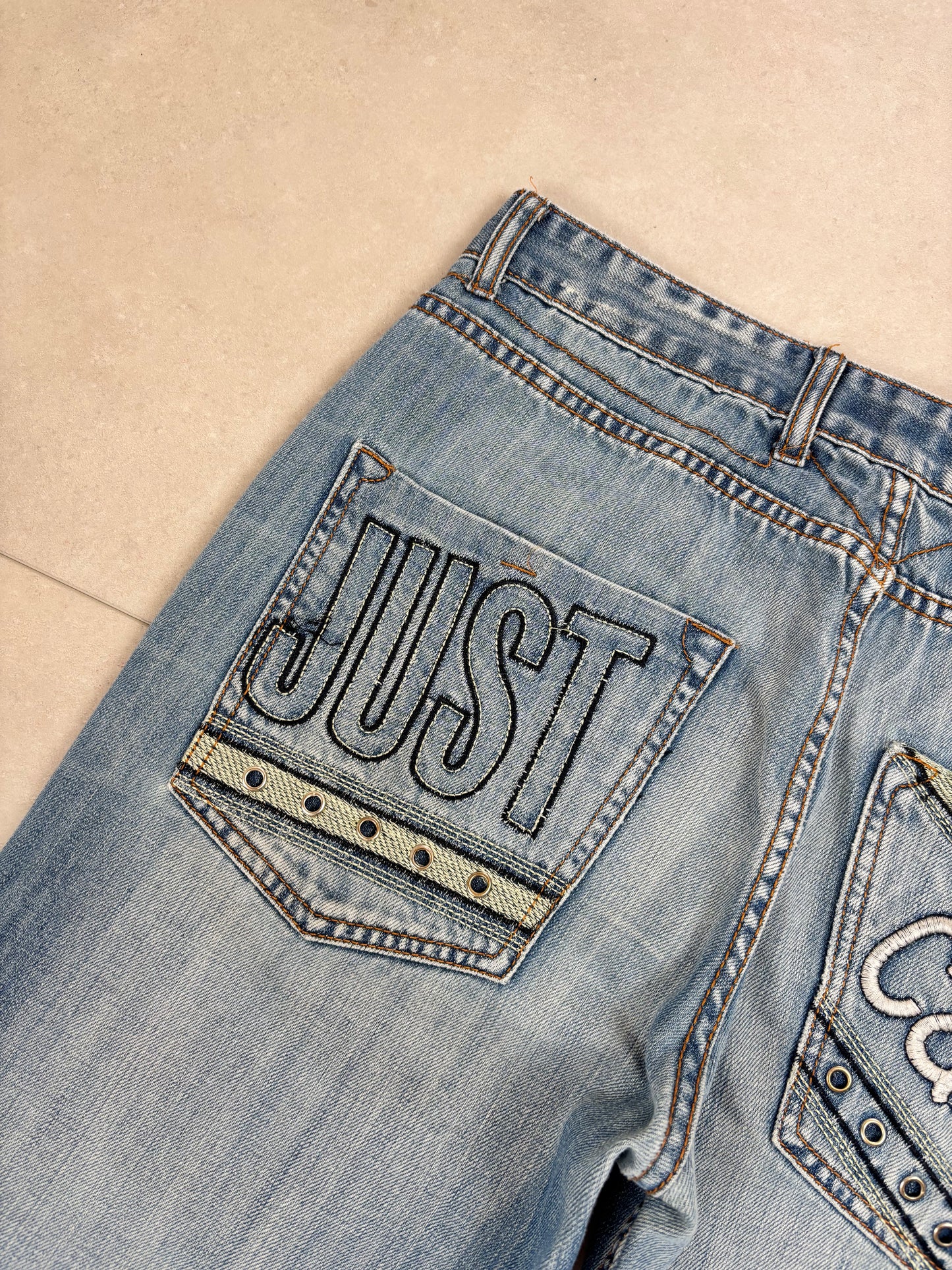 Just Cavalli Big Print Straight-Leg Jeans · W32