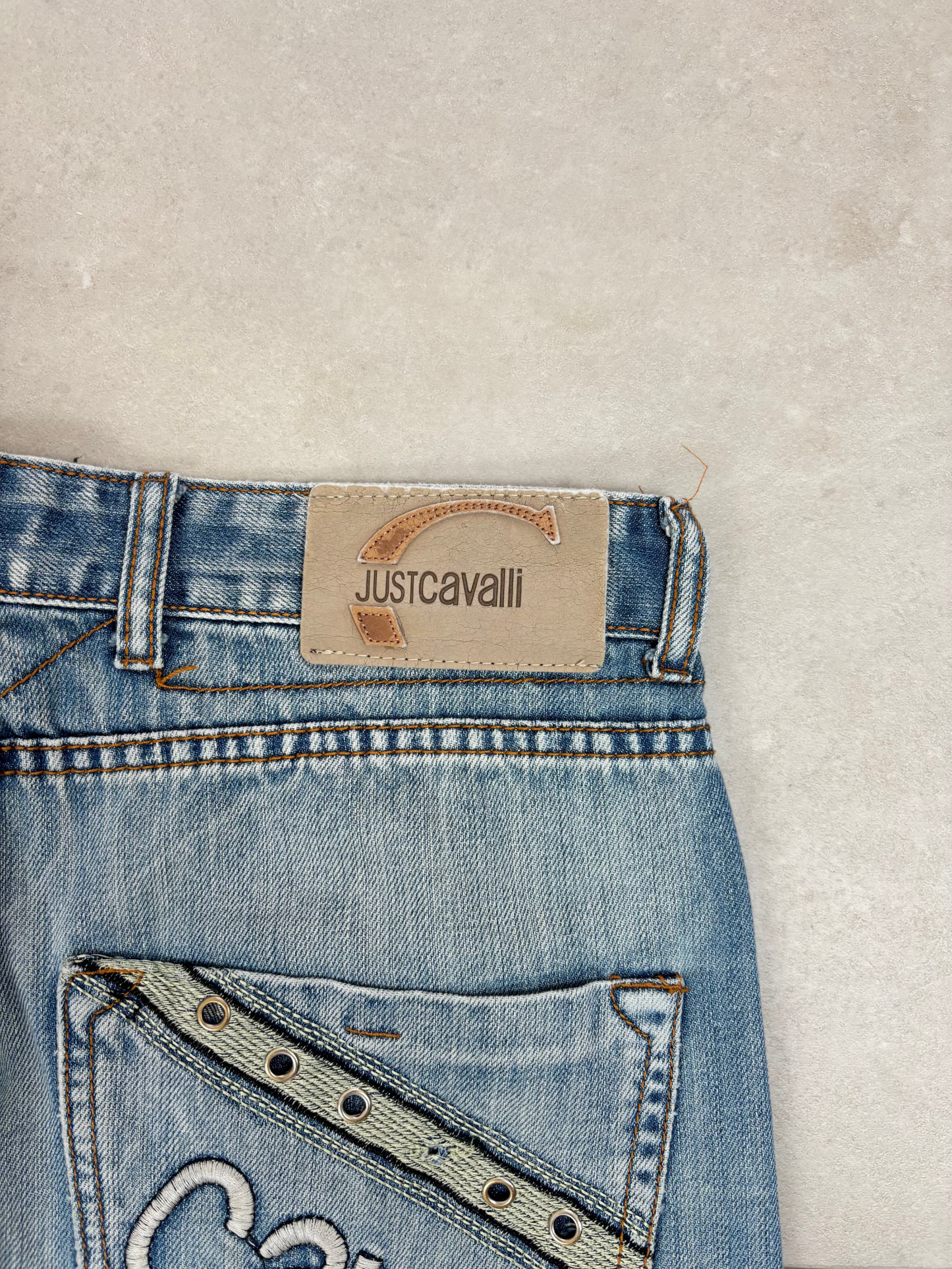 Just Cavalli Big Print Straight-Leg Jeans · W32