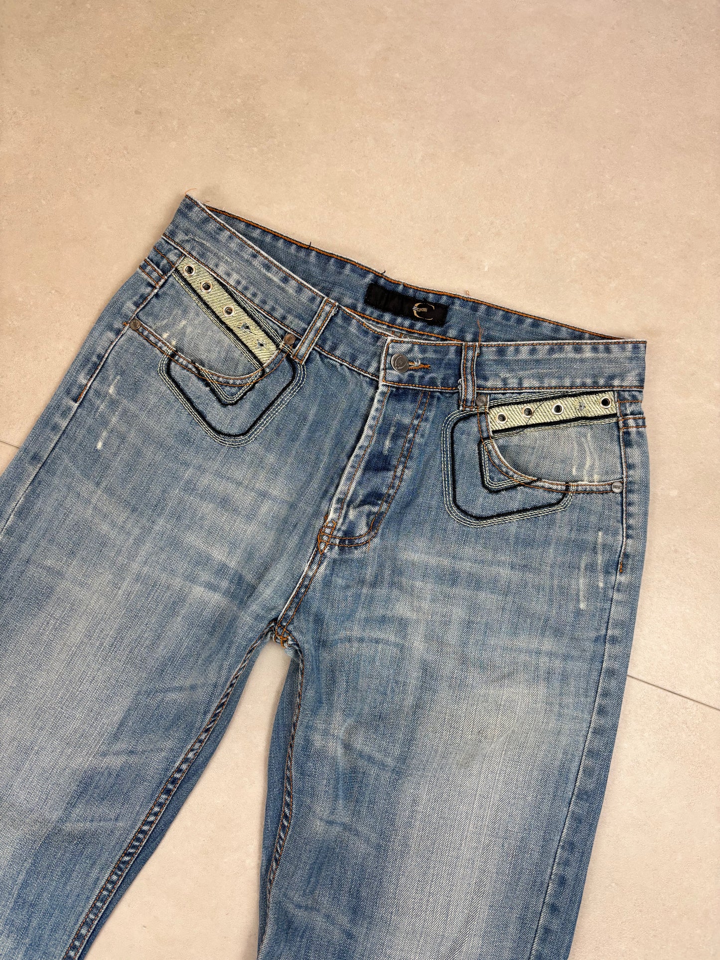 Just Cavalli Big Print Straight-Leg Jeans · W32