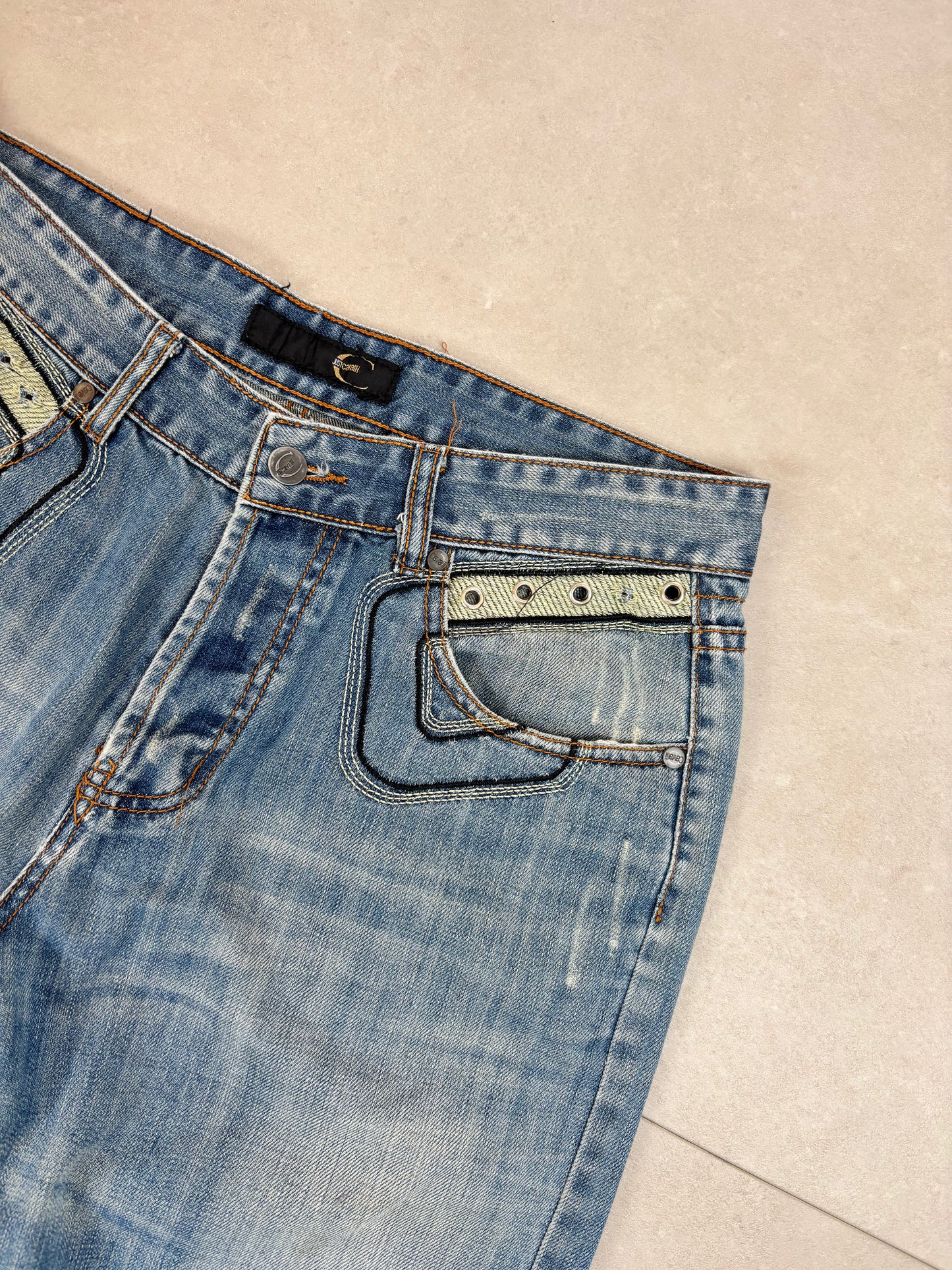 Just Cavalli Big Print Straight-Leg Jeans · W32