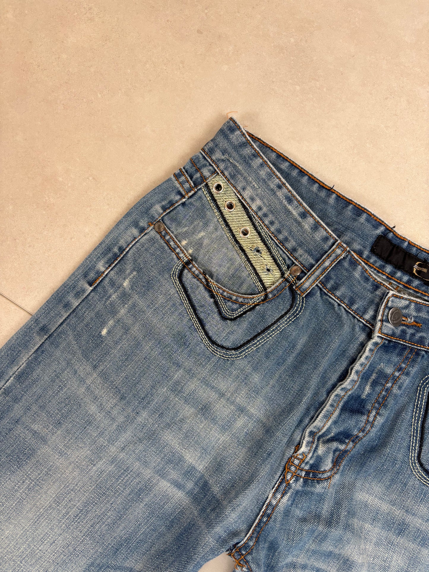 Just Cavalli Big Print Straight-Leg Jeans · W32