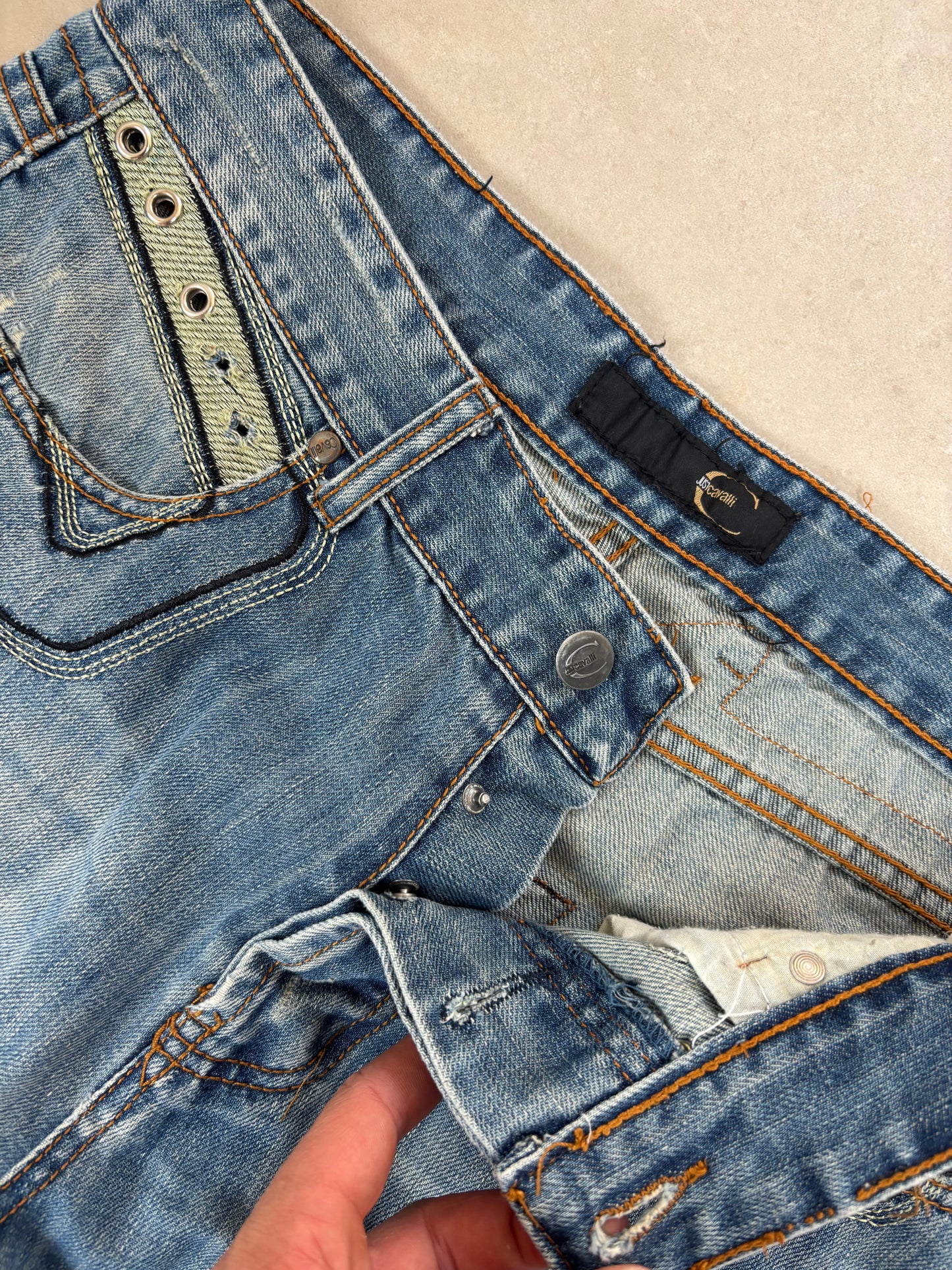 Just Cavalli Big Print Straight-Leg Jeans · W32