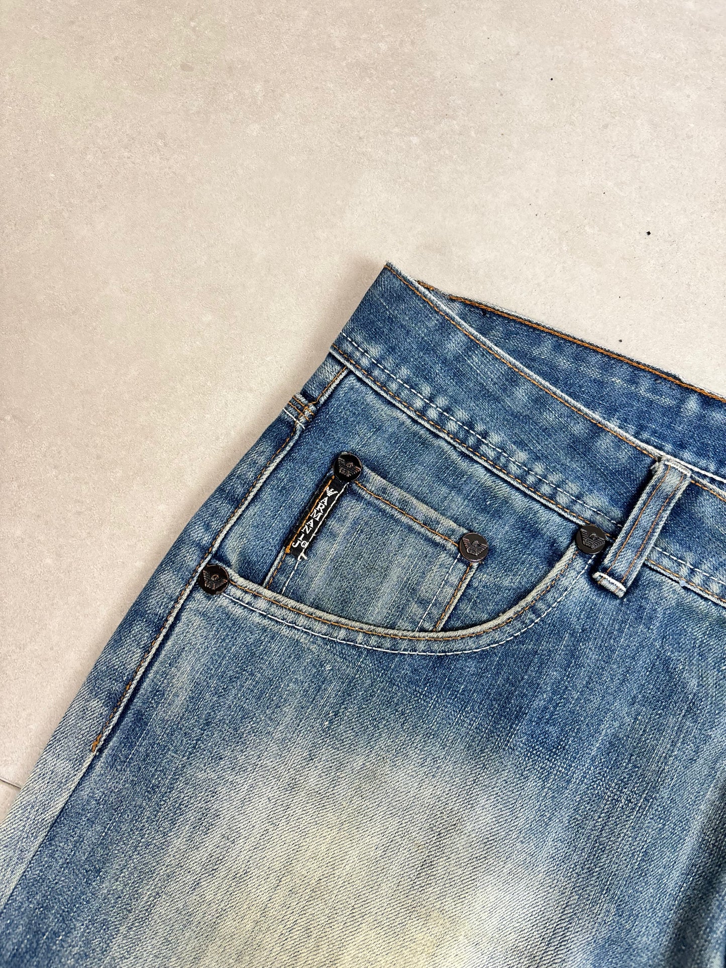 Emporio Armani (AJ) Big Print Baggy / Straight-Leg Jeans Selten · W32