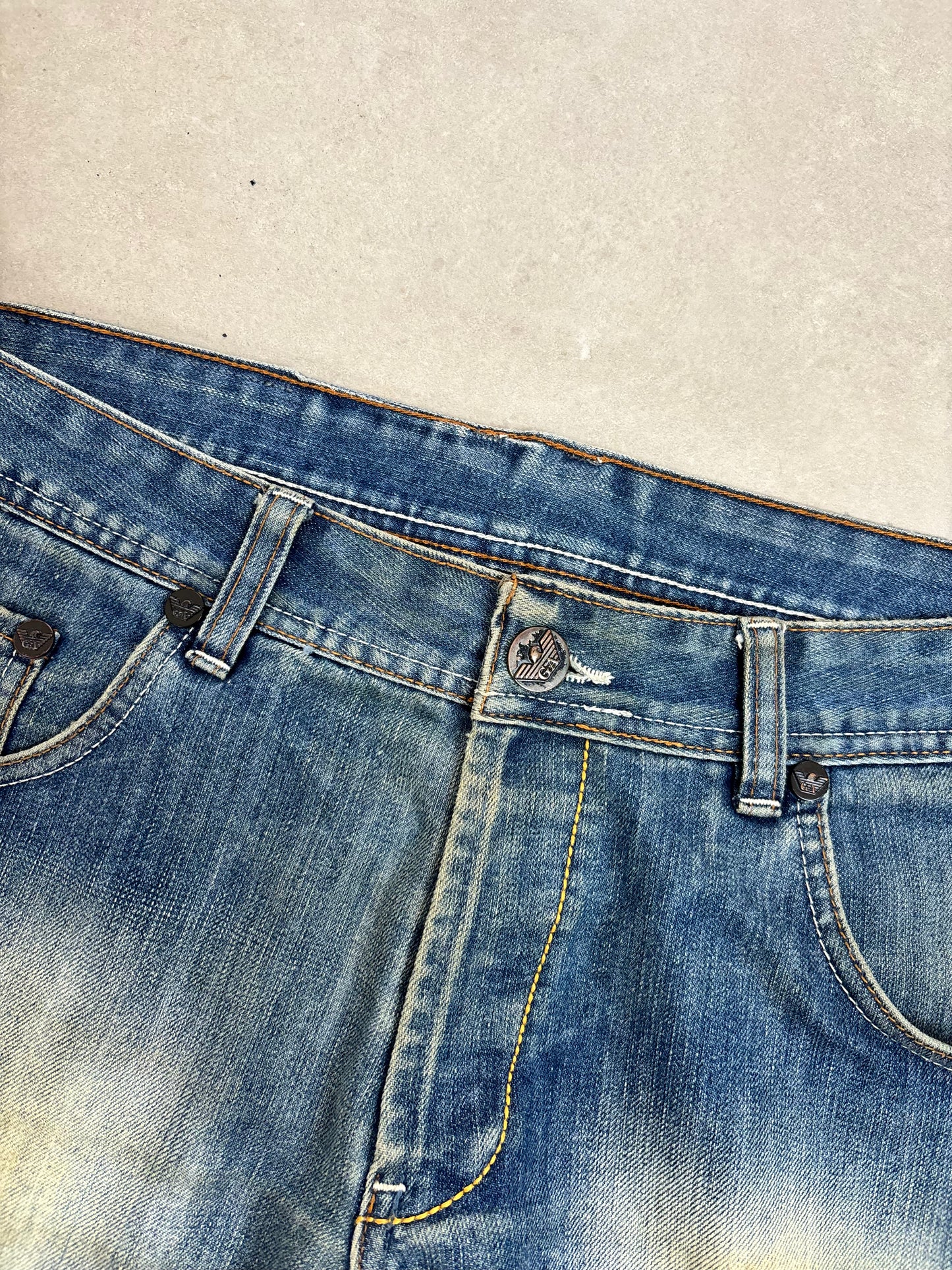 Emporio Armani (AJ) Big Print Baggy / Straight-Leg Jeans Selten · W32