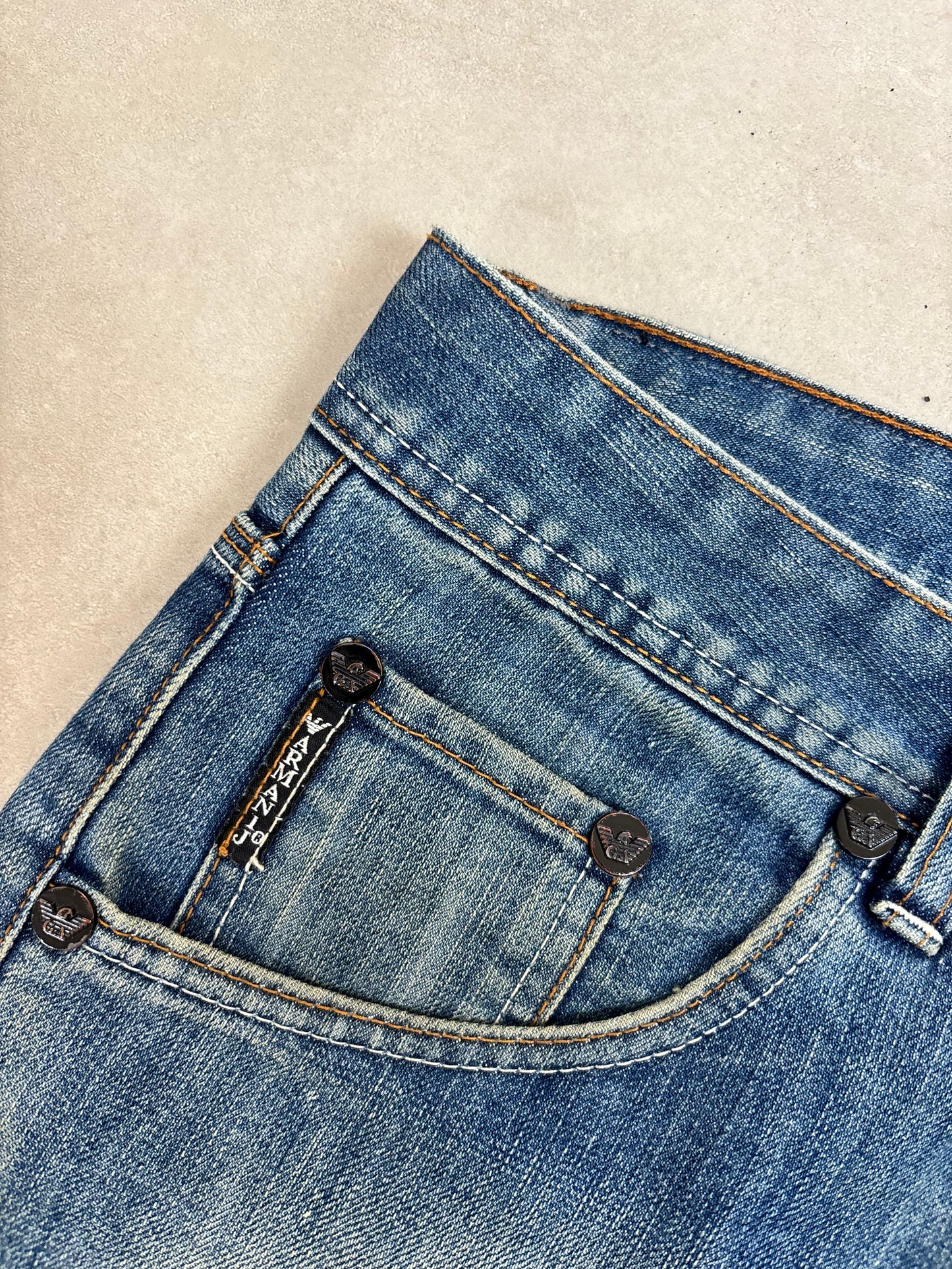 Emporio Armani (AJ) Big Print Baggy / Straight-Leg Jeans Selten · W32