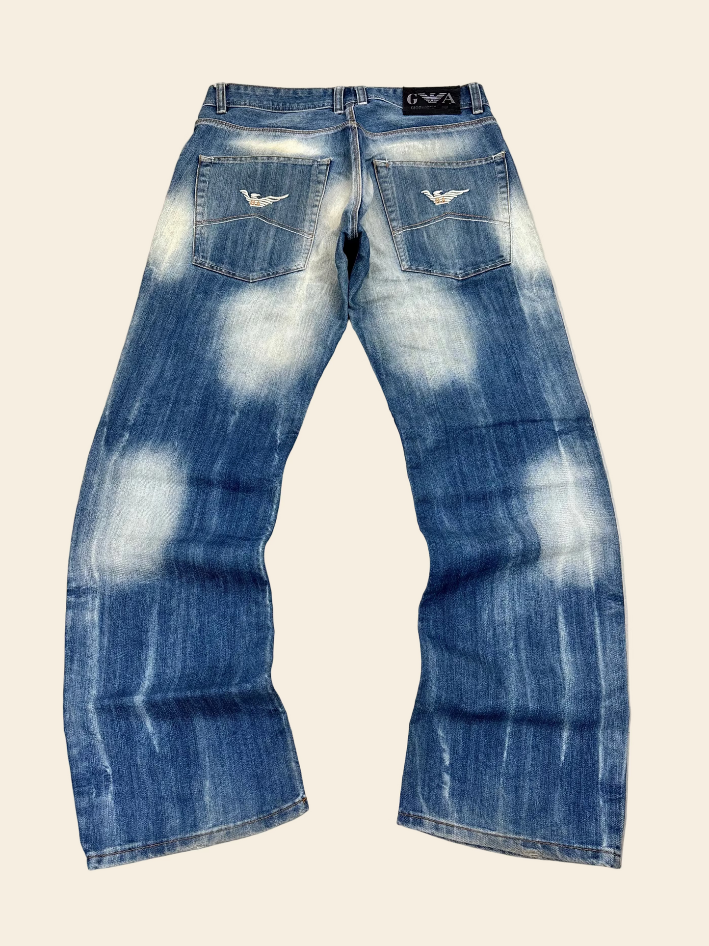 Emporio Armani (AJ) Big Print Baggy / Straight-Leg Jeans Selten · W32