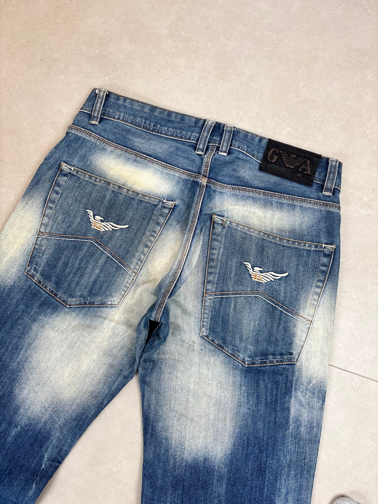 Emporio Armani (AJ) Big Print Baggy / Straight-Leg Jeans Selten · W32