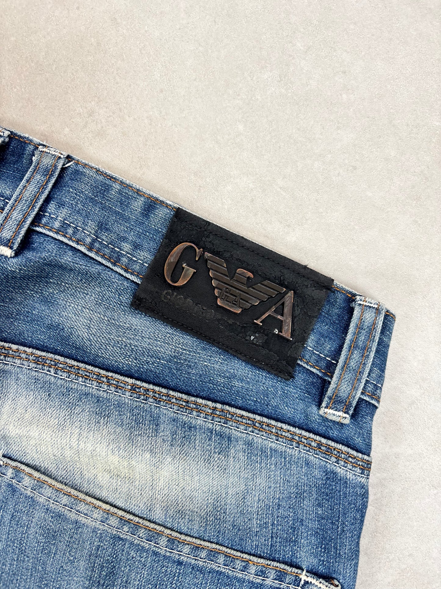 Emporio Armani (AJ) Big Print Baggy / Straight-Leg Jeans Selten · W32