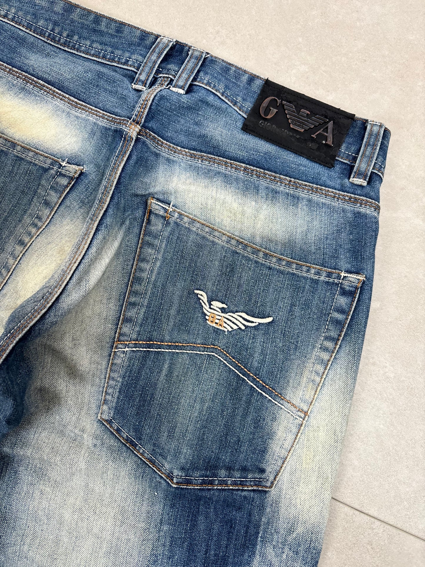 Emporio Armani (AJ) Big Print Baggy / Straight-Leg Jeans Selten · W32