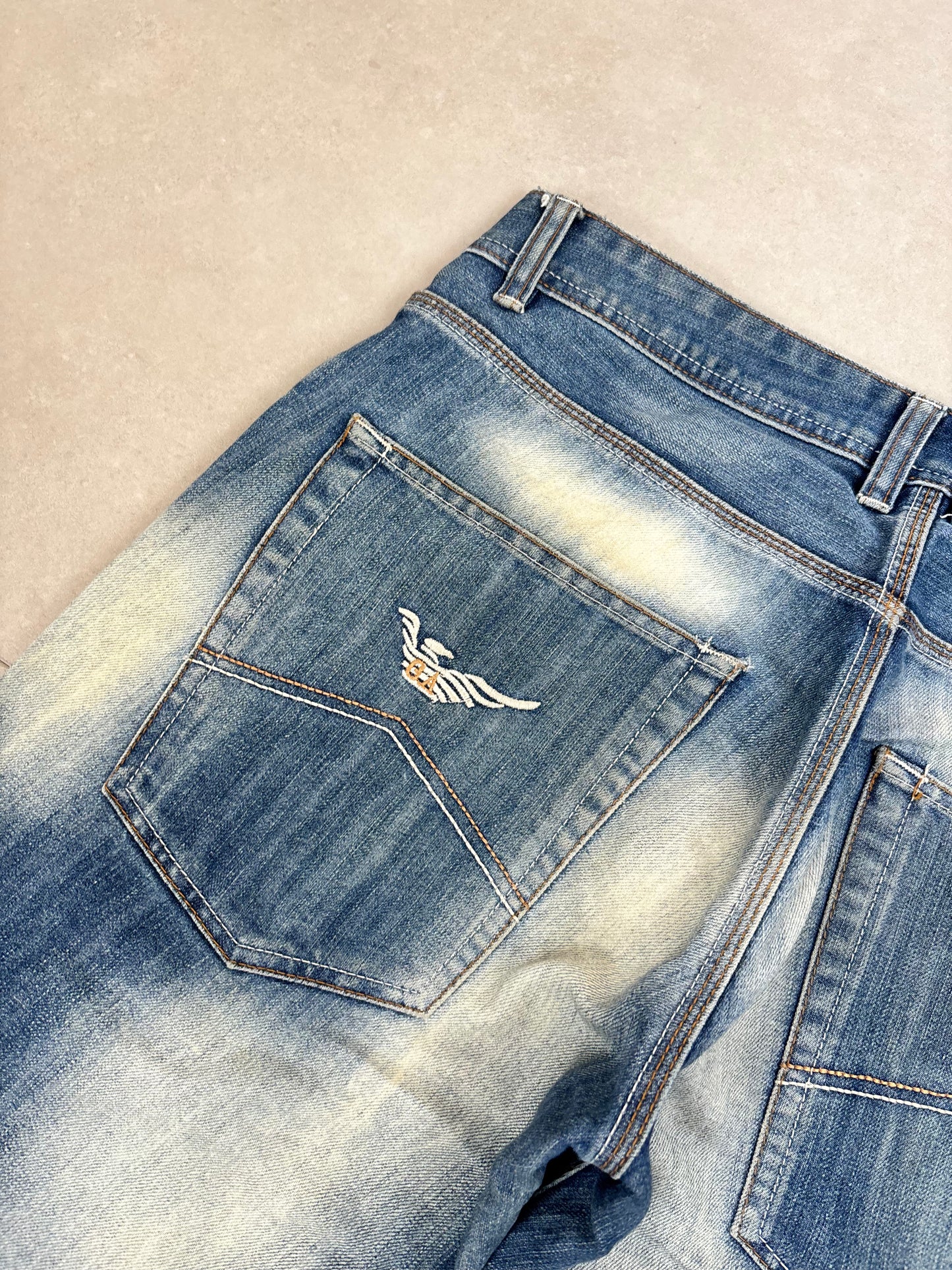 Emporio Armani (AJ) Big Print Baggy / Straight-Leg Jeans Selten · W32