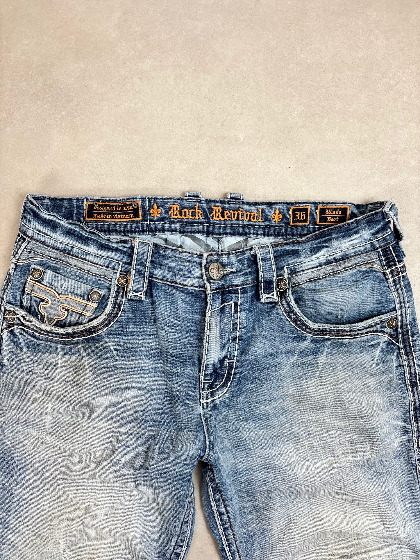 Rock Revival Baggy Bootcut Jeans · W36