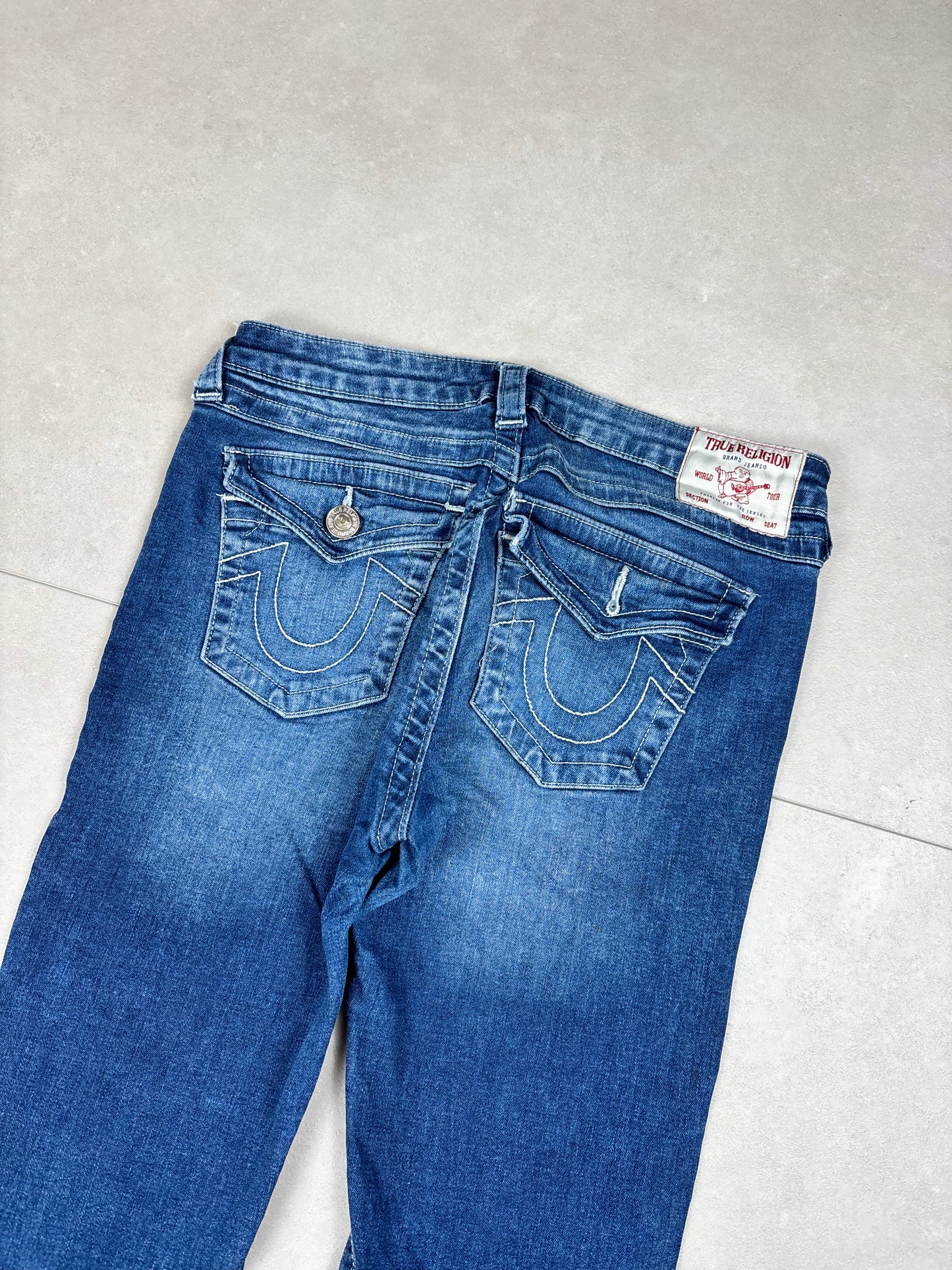 True Religion Mid Waist Flare Bootcut Jeans Blau/Dunkelblau · W28