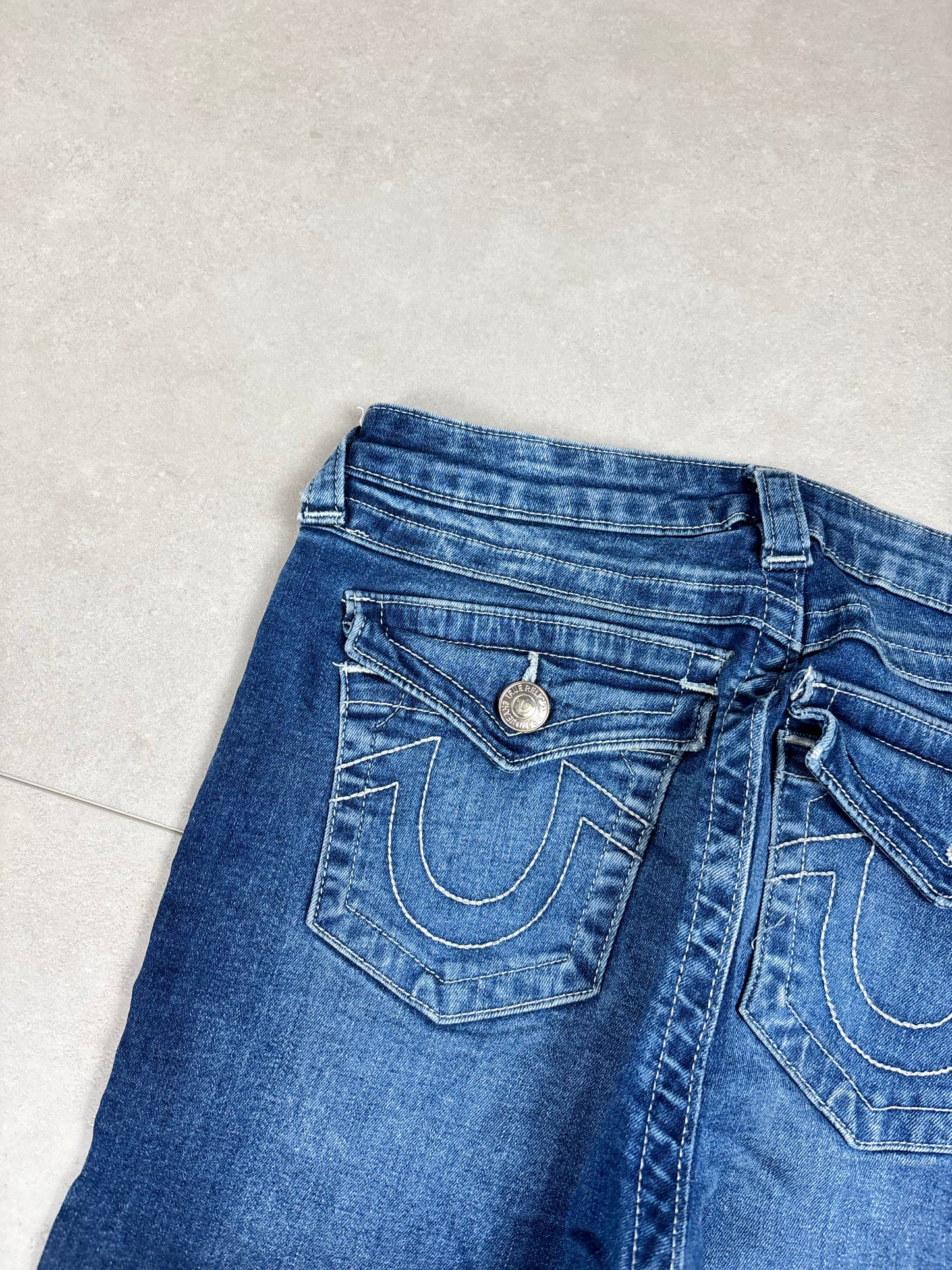 True Religion Mid Waist Flare Bootcut Jeans Blau/Dunkelblau · W28