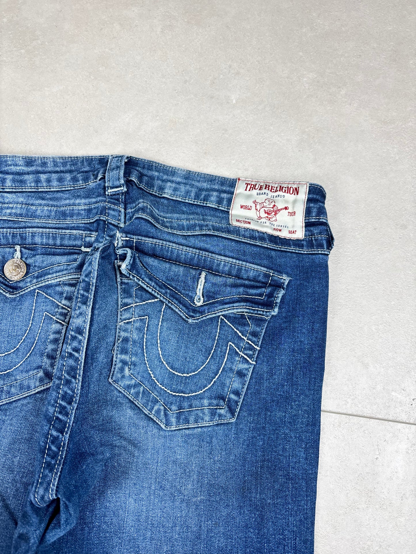 True Religion Mid Waist Flare Bootcut Jeans Blau/Dunkelblau · W28