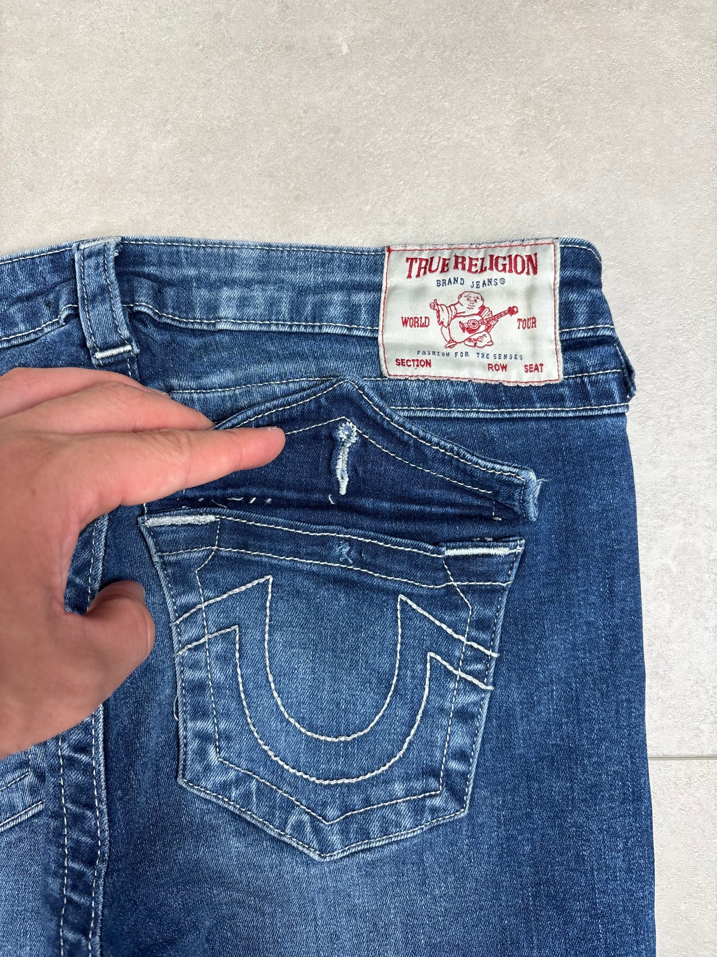 True Religion Mid Waist Flare Bootcut Jeans Blau/Dunkelblau · W28