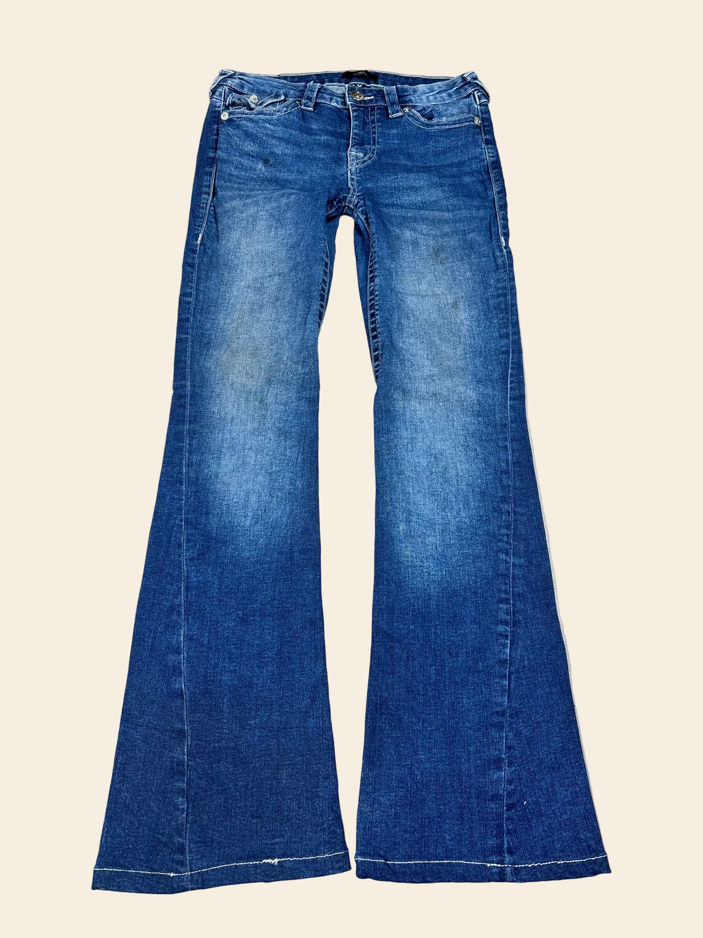 True Religion Mid Waist Flare Bootcut Jeans Blau/Dunkelblau · W28